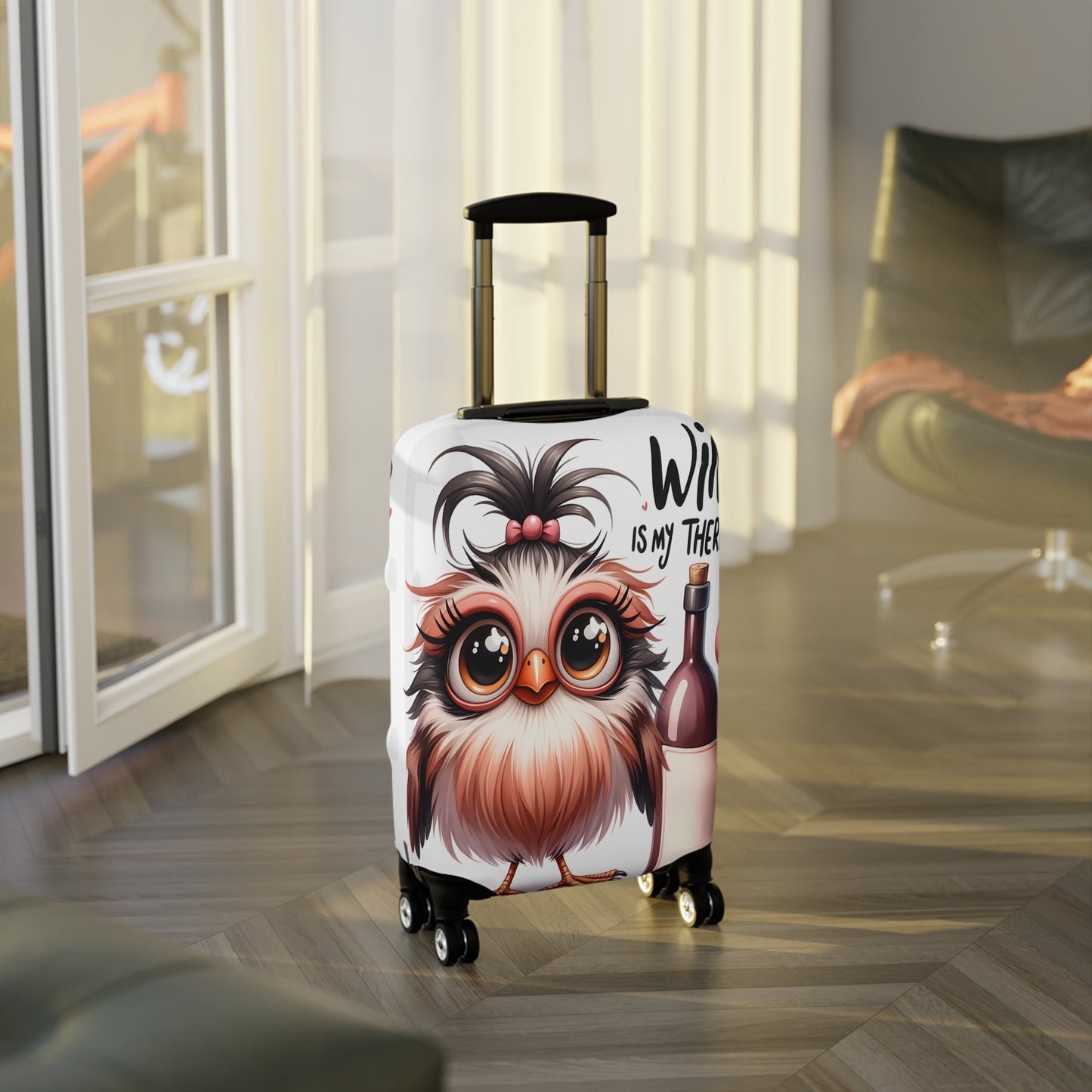 Luggage Cover, Wine Bird, Wine is my Therapy, awd-00033