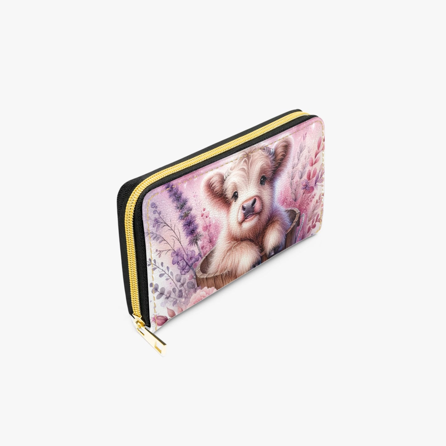 Long Type Zipper Purse - Highland Cow