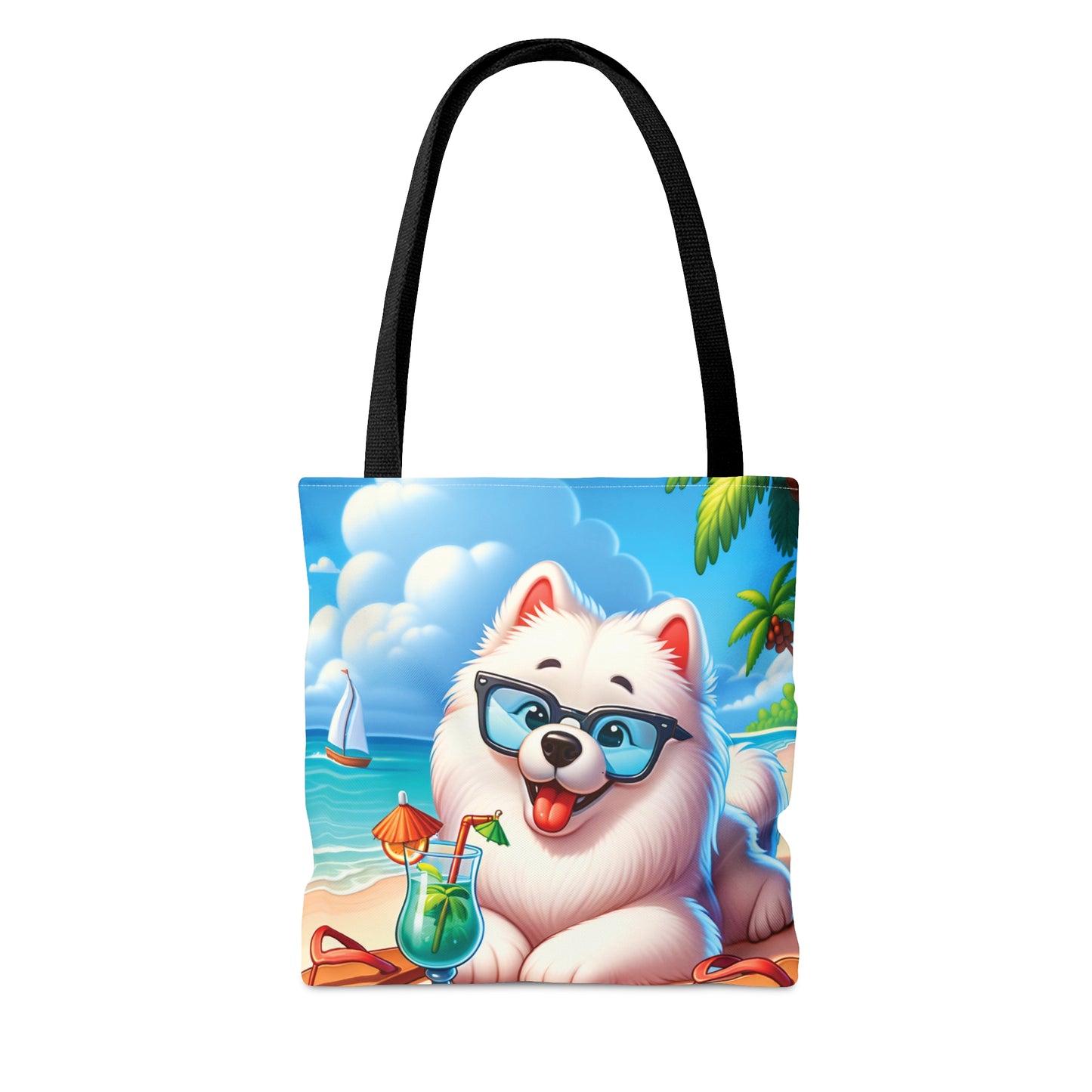 Tote Bag, Dog on Beach, Samoyed, Tote bag,  awd-1240