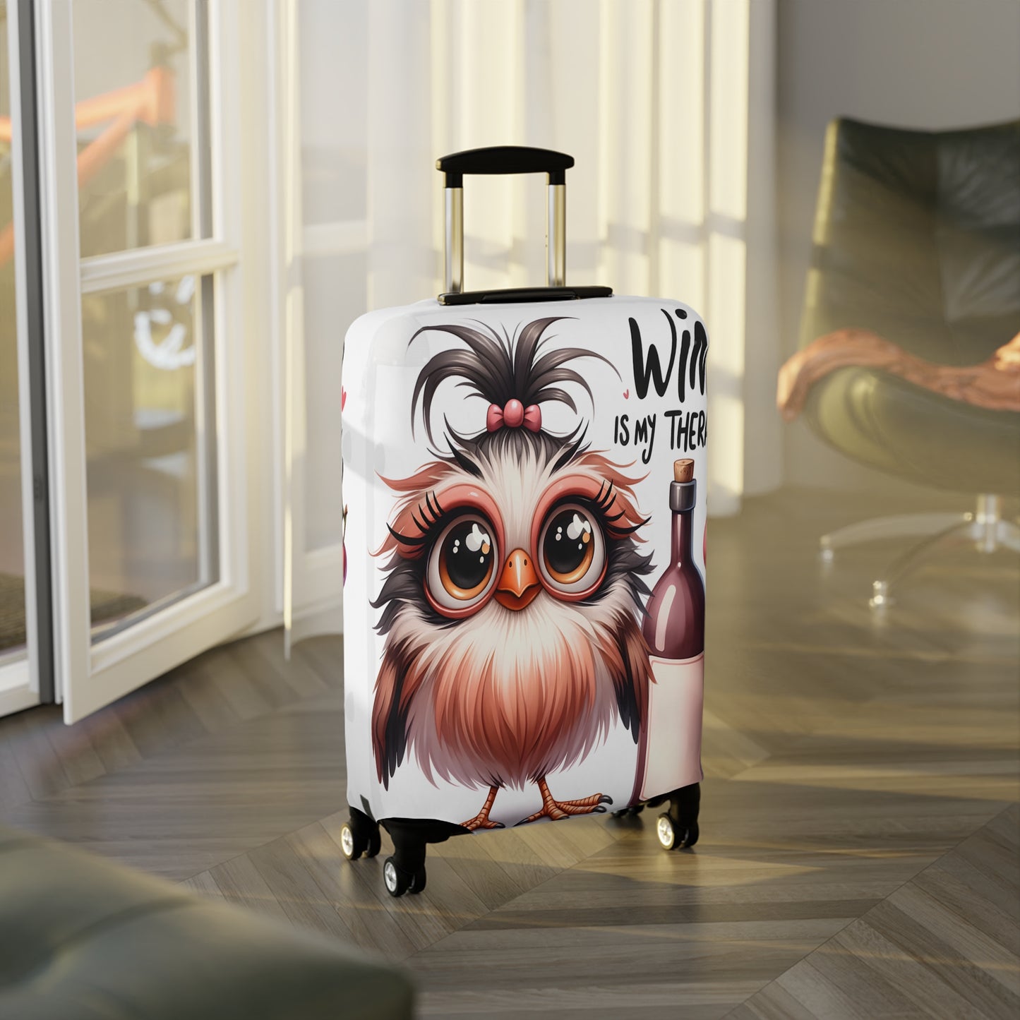 Luggage Cover, Wine Bird, Wine is my Therapy, awd-00033