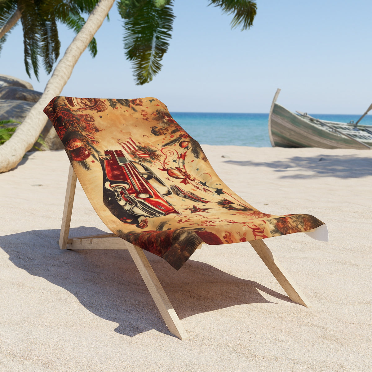 Beach Towel, Vintage Car, Polycotton Towel, 2 sizes Available