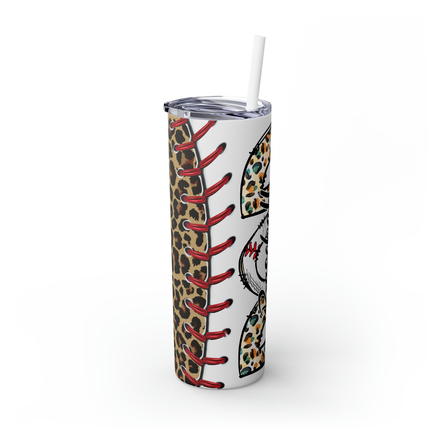 Skinny Tumbler with Straw, 20oz, Baseball Dad