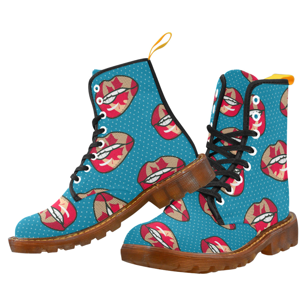 lip pattern with canadian flag honey Martin Boots For Men Model 1203H