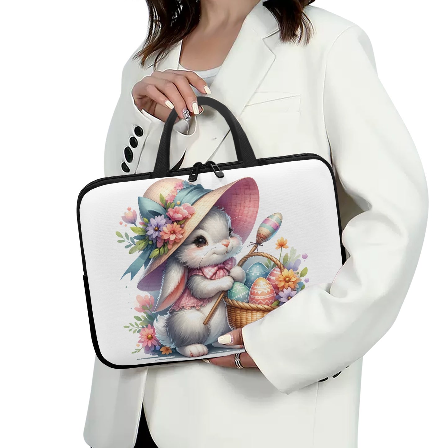 Laptop Sleeve with Handles - Easter - Bunny