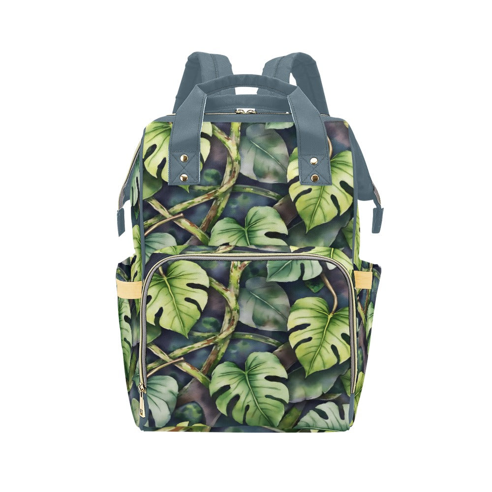 Monsteria Print Dark Bg Multi-Function Diaper Backpack/Diaper Bag (Model 1688)