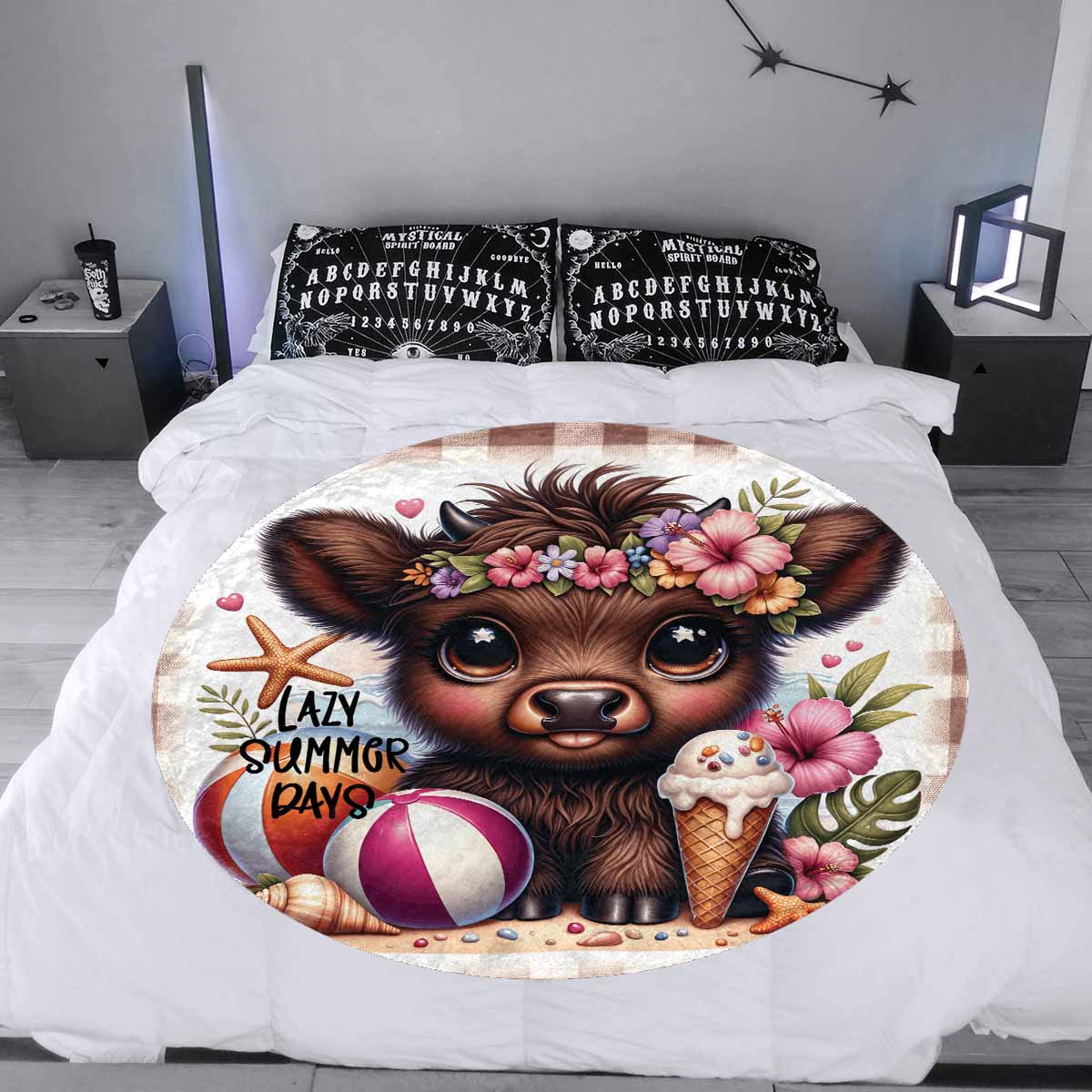 Highland Cow Awd35116  Circular Micro Fleece Blanket 47"
