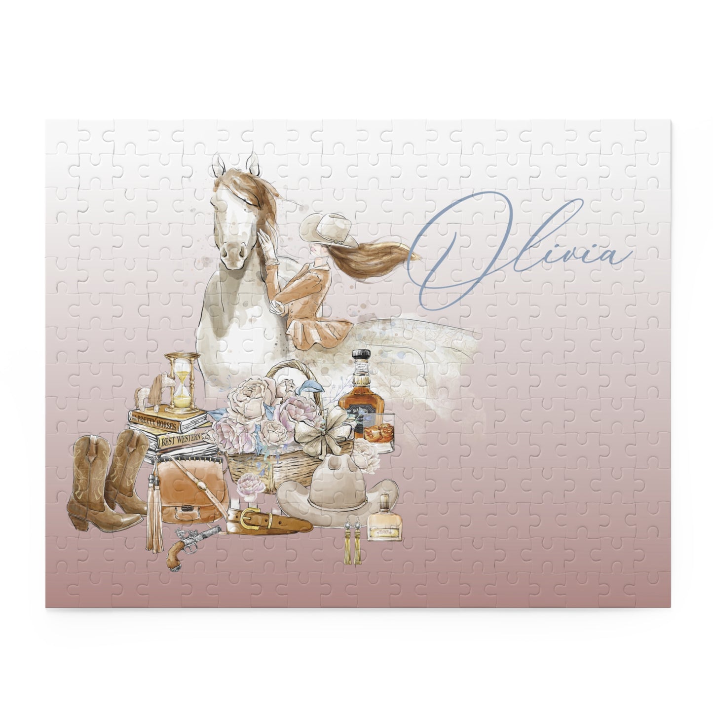 Personalised/Non-Personalised Puzzle, Just a Girl Who Loves Horses (120, 252, 500-Piece)