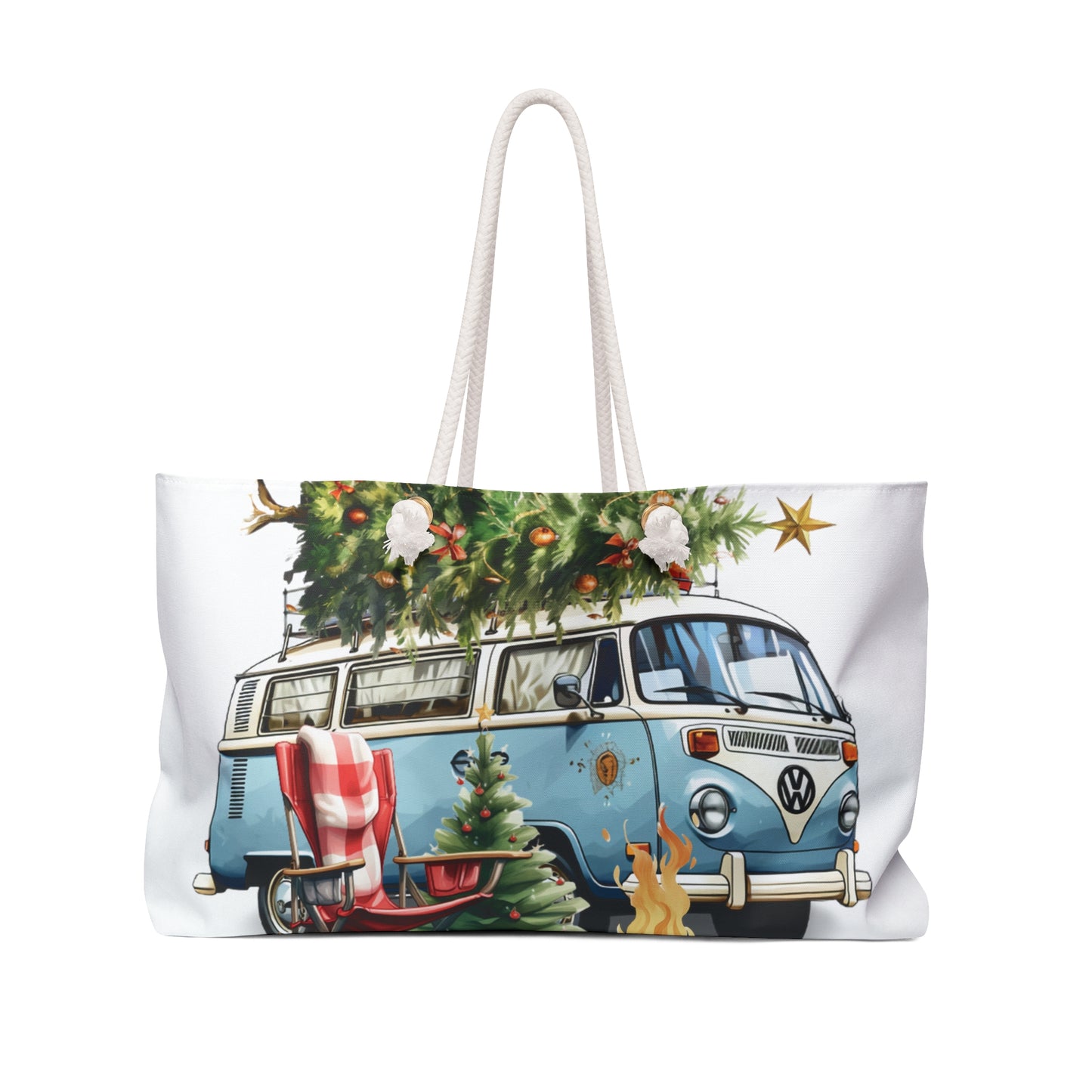 Personalised/Non-Personalised Weekender Bag, Combi Van, Christmas, Large Weekender Bag, Beach Bag, Book Bag