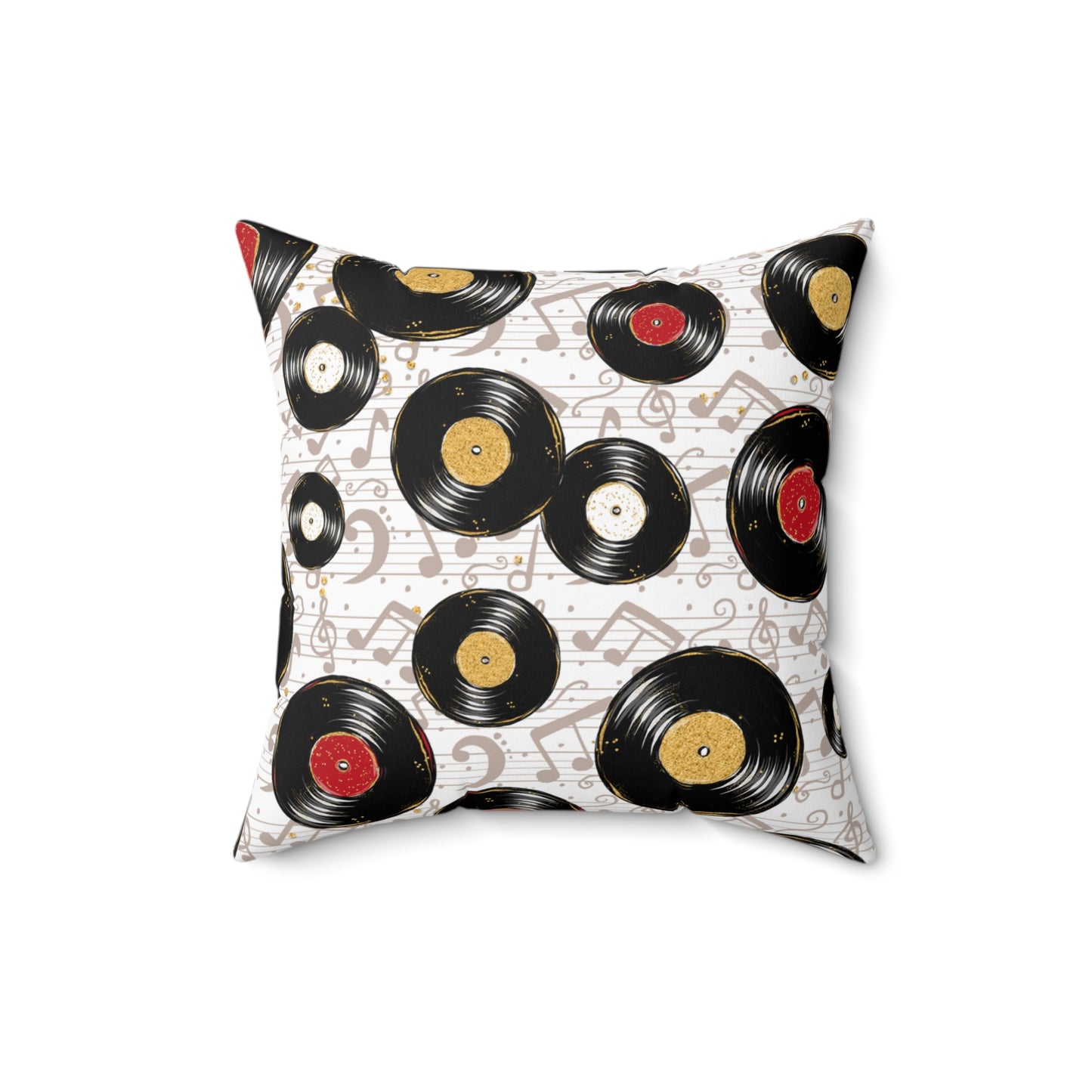 Spun Polyester Square Pillow, Music Cushion