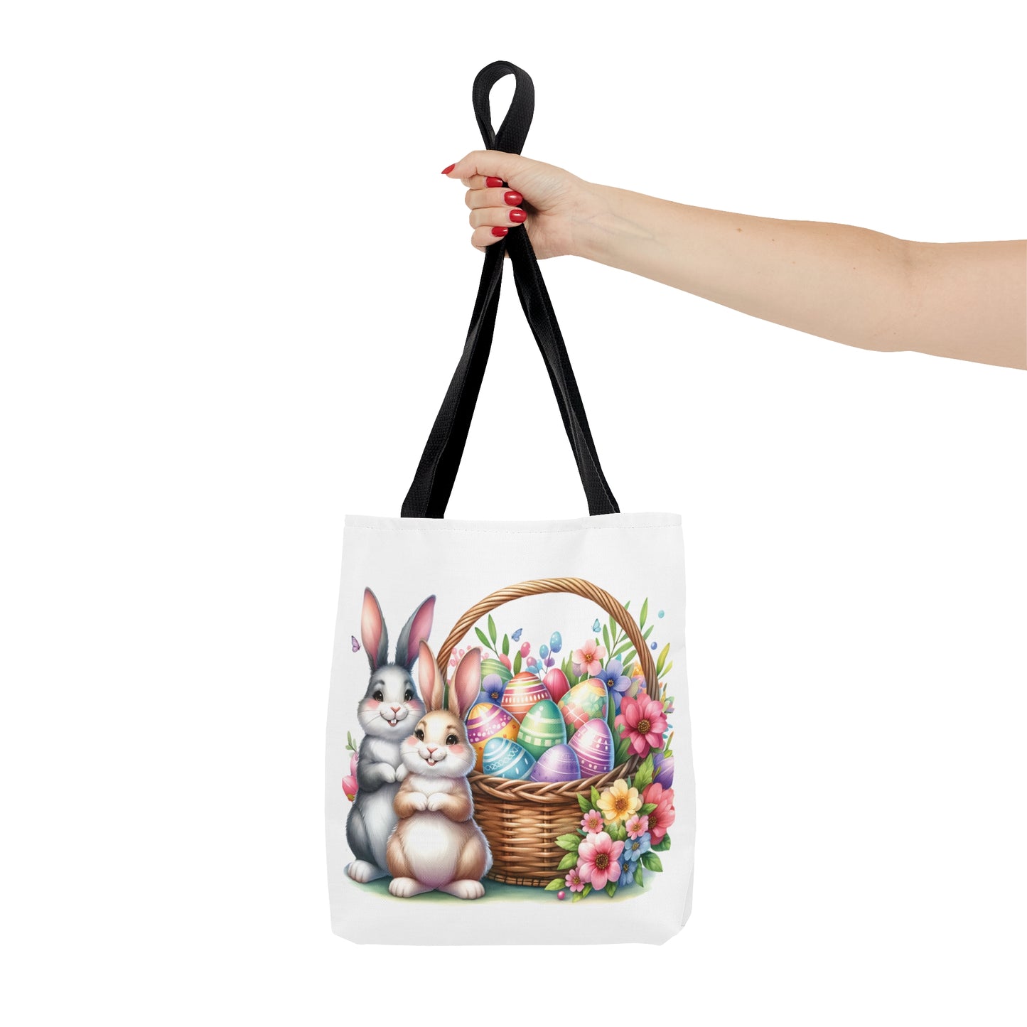 Tote Bag, Easter Rabbits with Basket, Tote bag