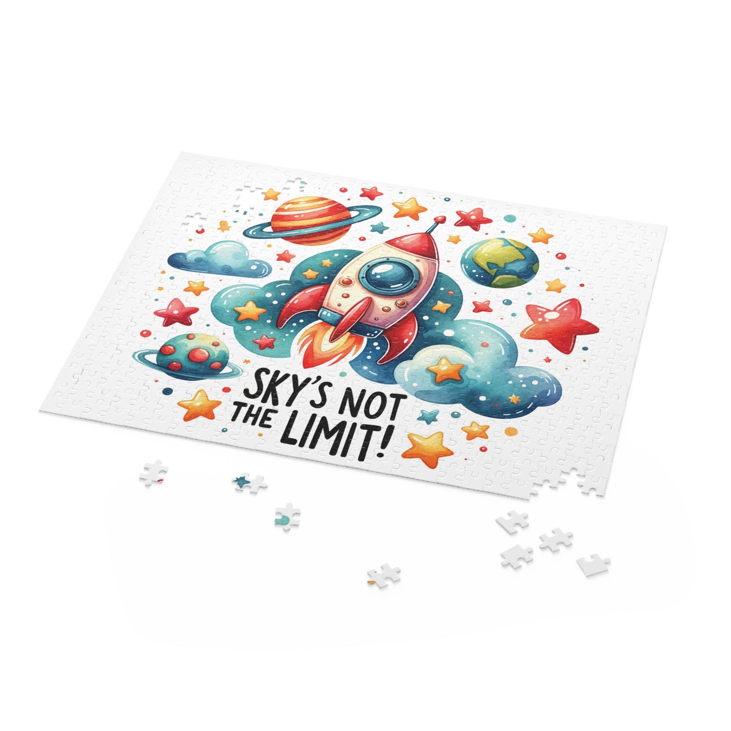 Personalised/Non-Personalised Puzzle, Rocket, Sky's not the Limit (120, 252, 500-Piece)