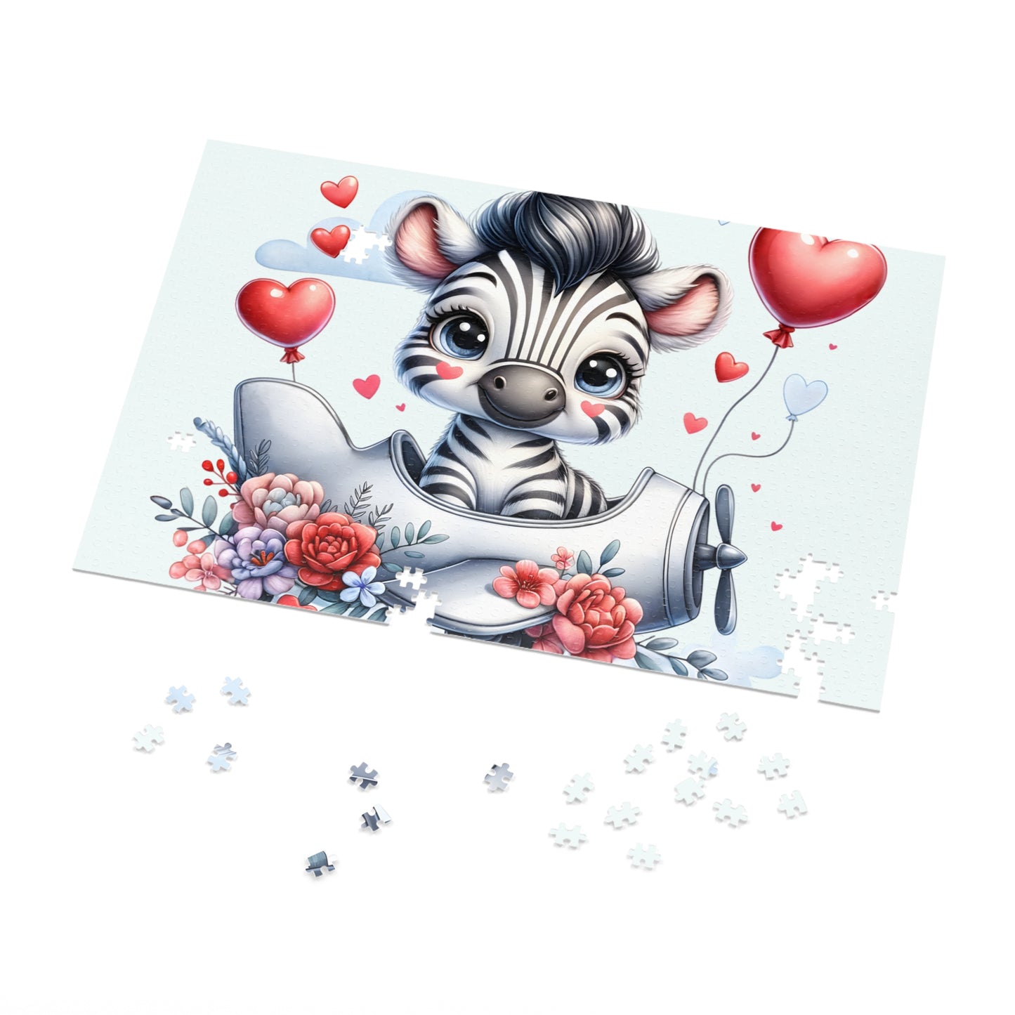 Jigsaw Puzzle, Zebra in Plane, Personalised/Non-Personalised (30, 110, 252, 500,1000-Piece)