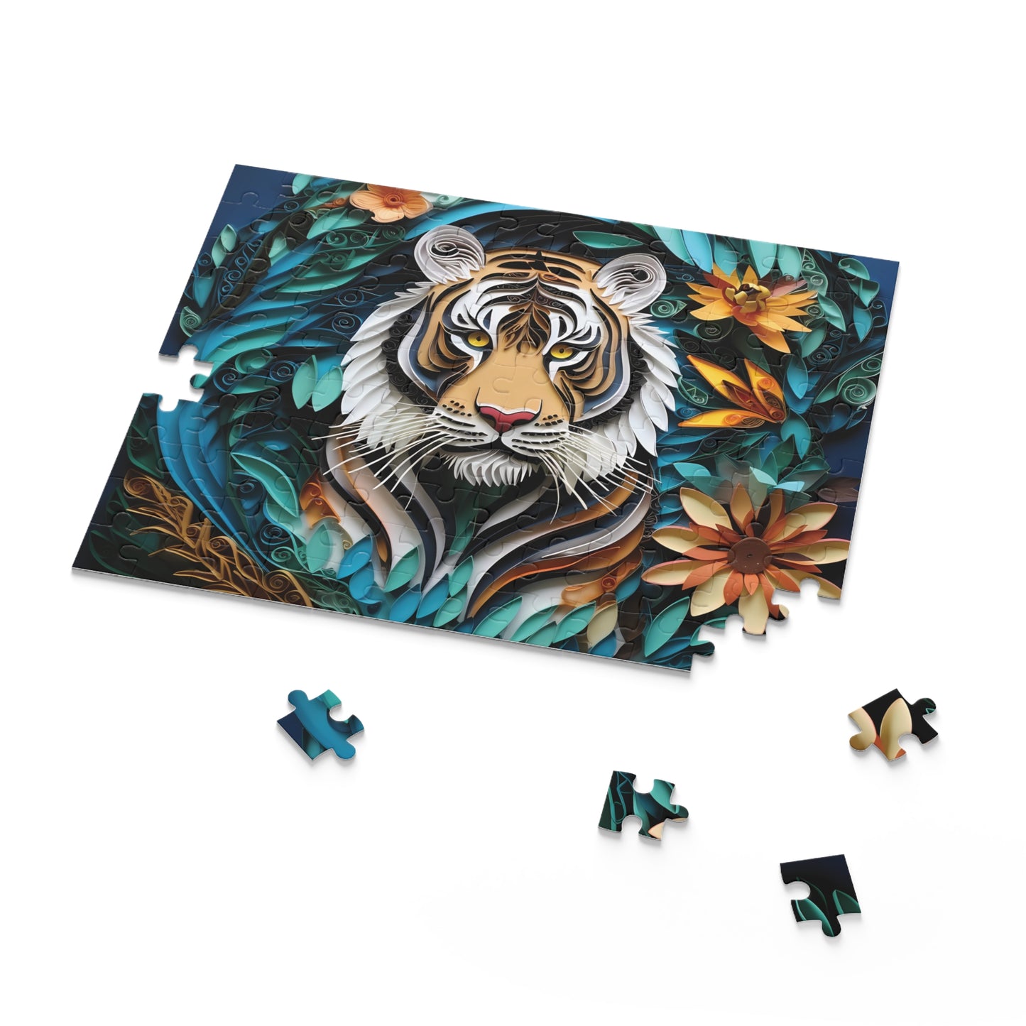 Personalised/Non-Personalised Puzzle, Tiger (120, 252, 500-Piece)