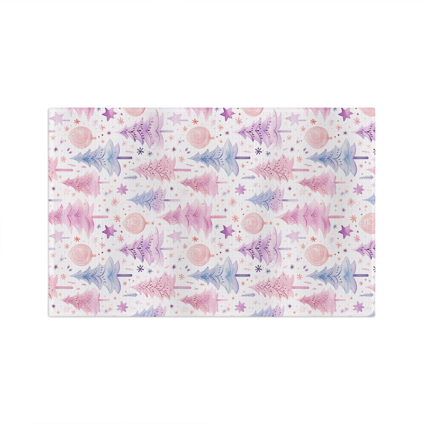 Microfiber Tea Towel, Pink Christmas Trees