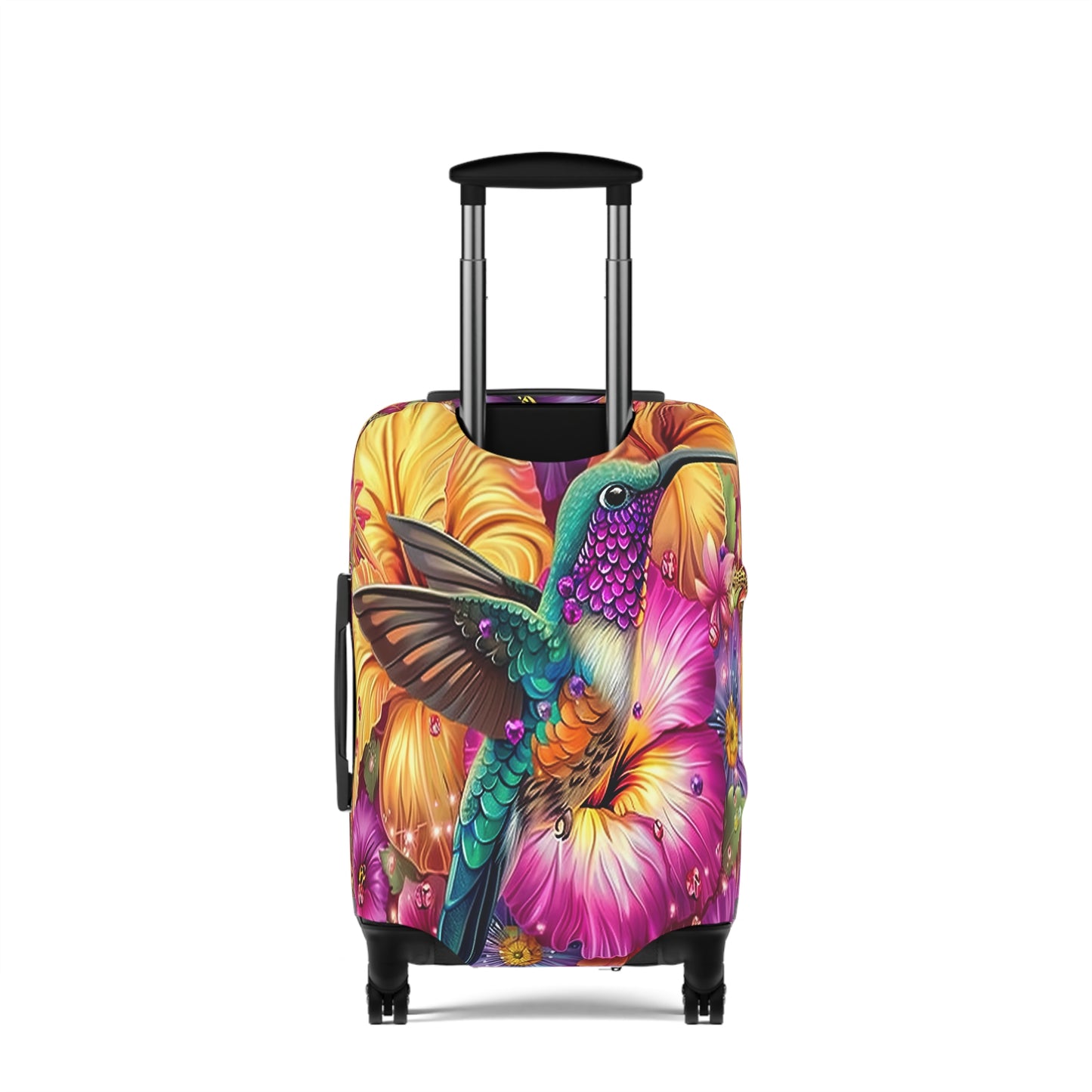 Luggage Cover, Floral Hummingbird, awd-3098