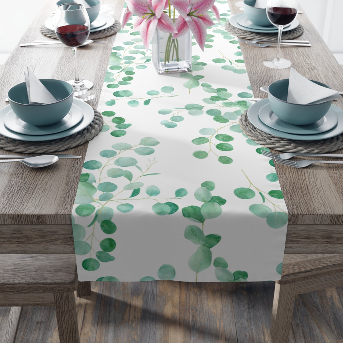 Australian Eucalyptus Table Runner, Cotton Twill and Poly Available