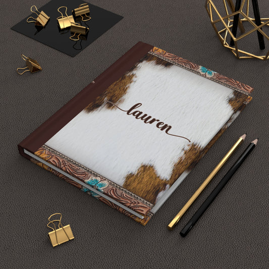 Personalised Hardcover Journal Matte, Country and Western, Cowhide and Leather look, awd-1774