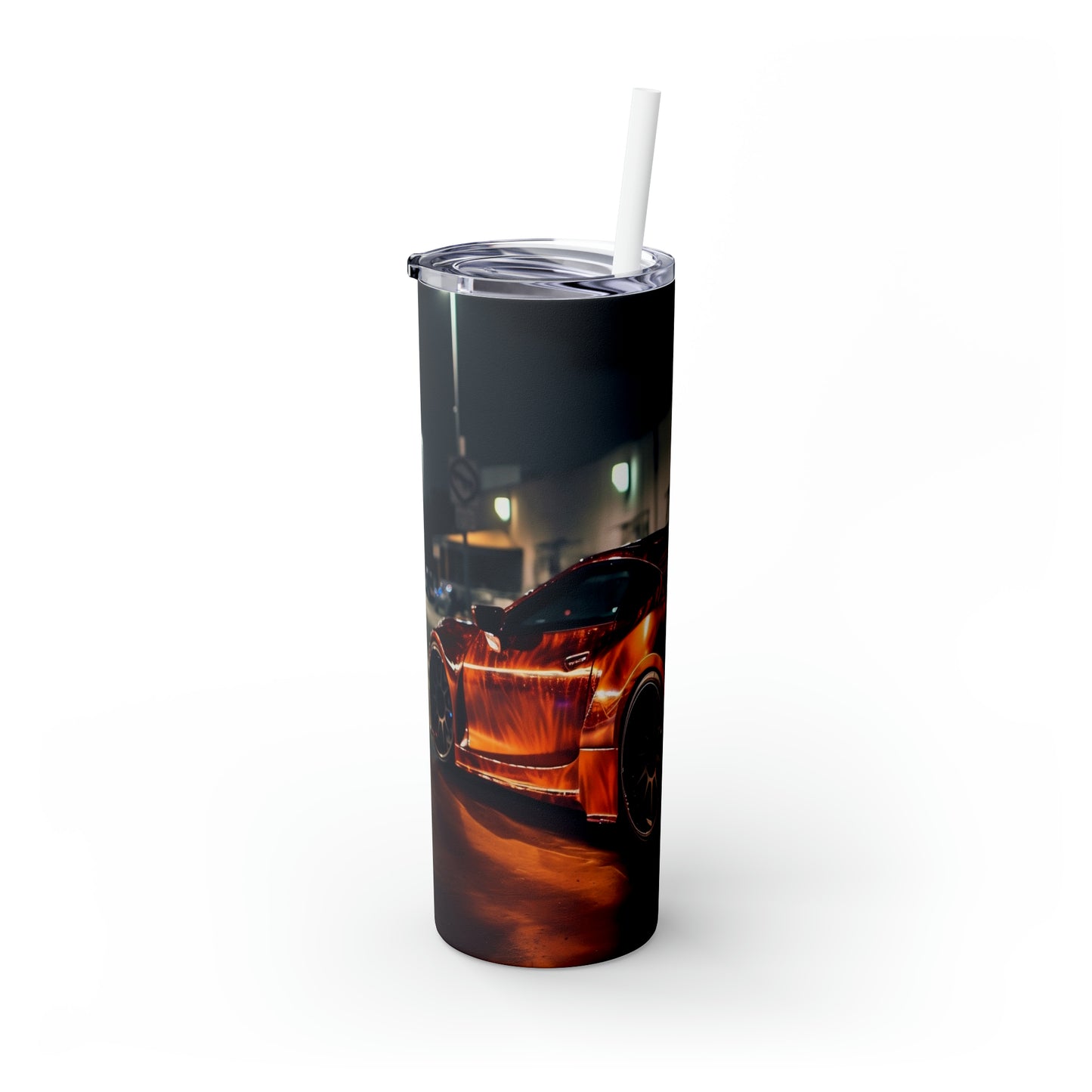 Skinny Tumbler with Straw, 20oz, Car