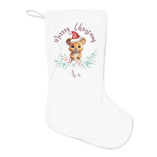 Personalised Santa Stocking, Australian Animals Eucalyptus, Wombat