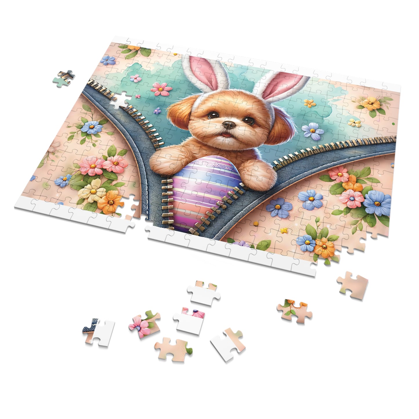 Jigsaw Puzzle, Easter, Dog with Bunny Ears, Personalised/Non-Personalised (30, 110, 252, 500,1000-Piece)