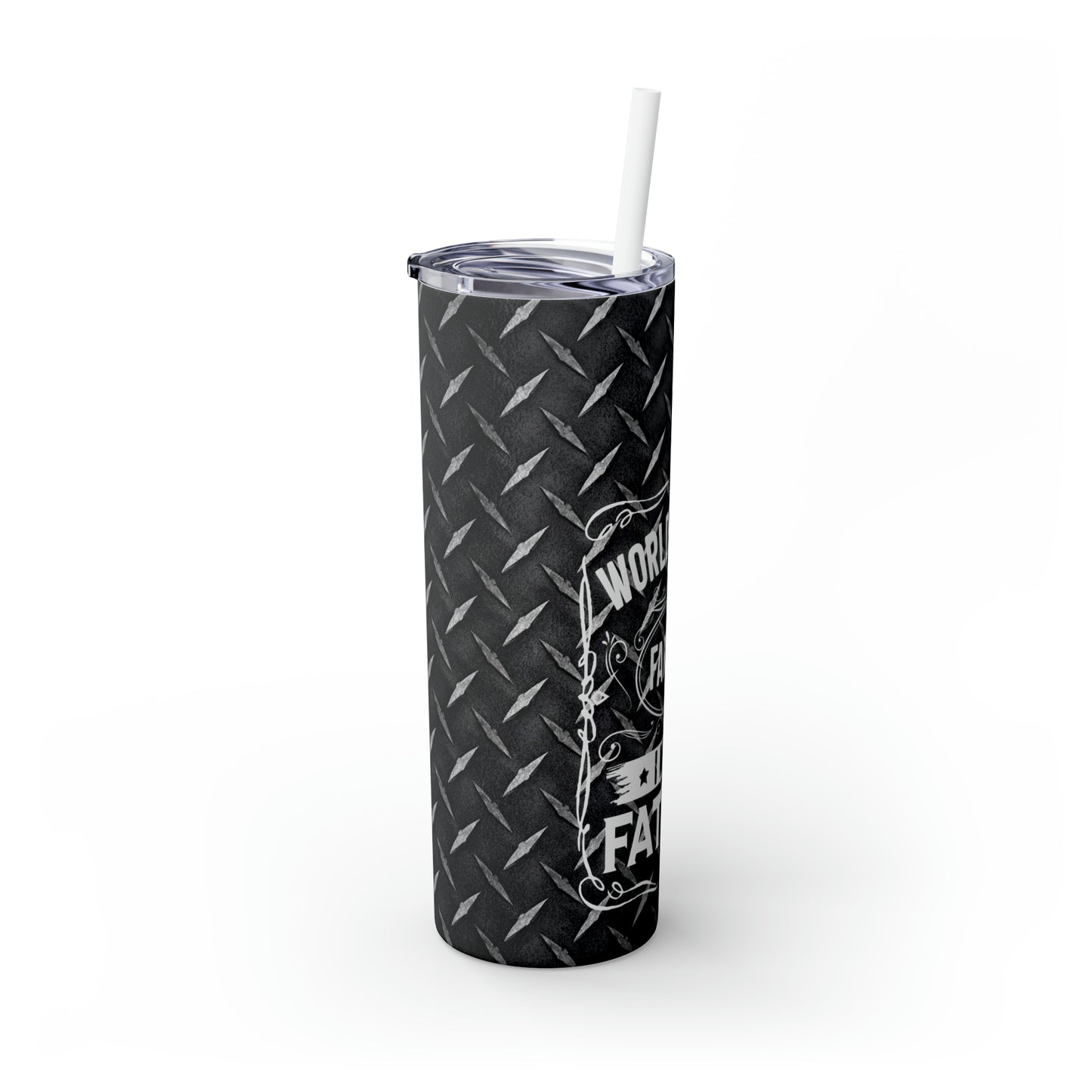 Skinny Tumbler with Straw, 20oz, Worlds Best Father