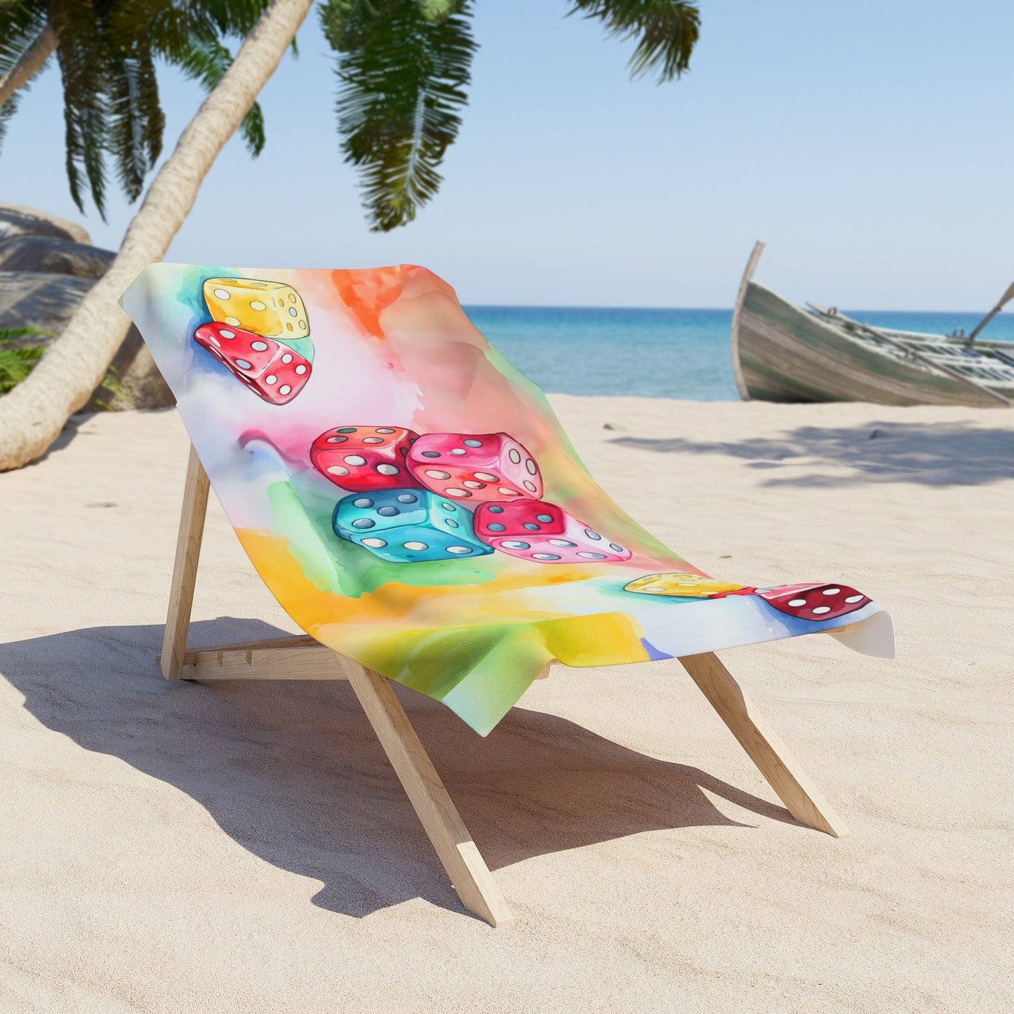 Beach Towel,  Dice, Polycotton Towel, 2 sizes Available