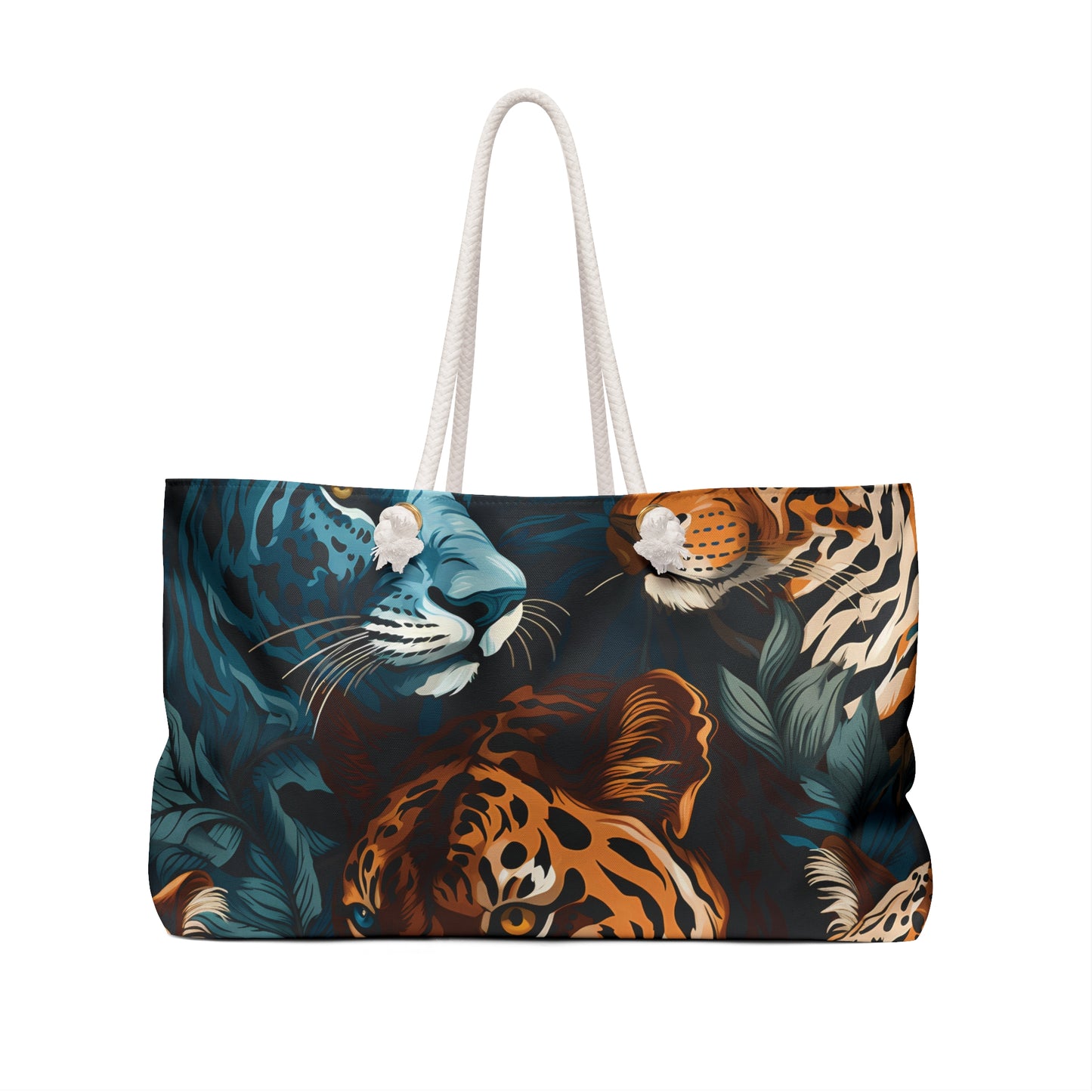 Personalised/Non-Personalised Weekender Bag, Wild Animals, Tigers, Large Weekender Bag, Beach Bag, Book Bag