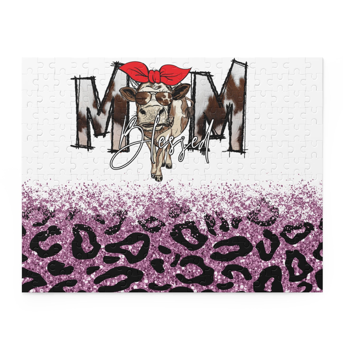 Personalised/Non-Personalised Puzzle, Cow, Mum, Mom (120, 252, 500-Piece)