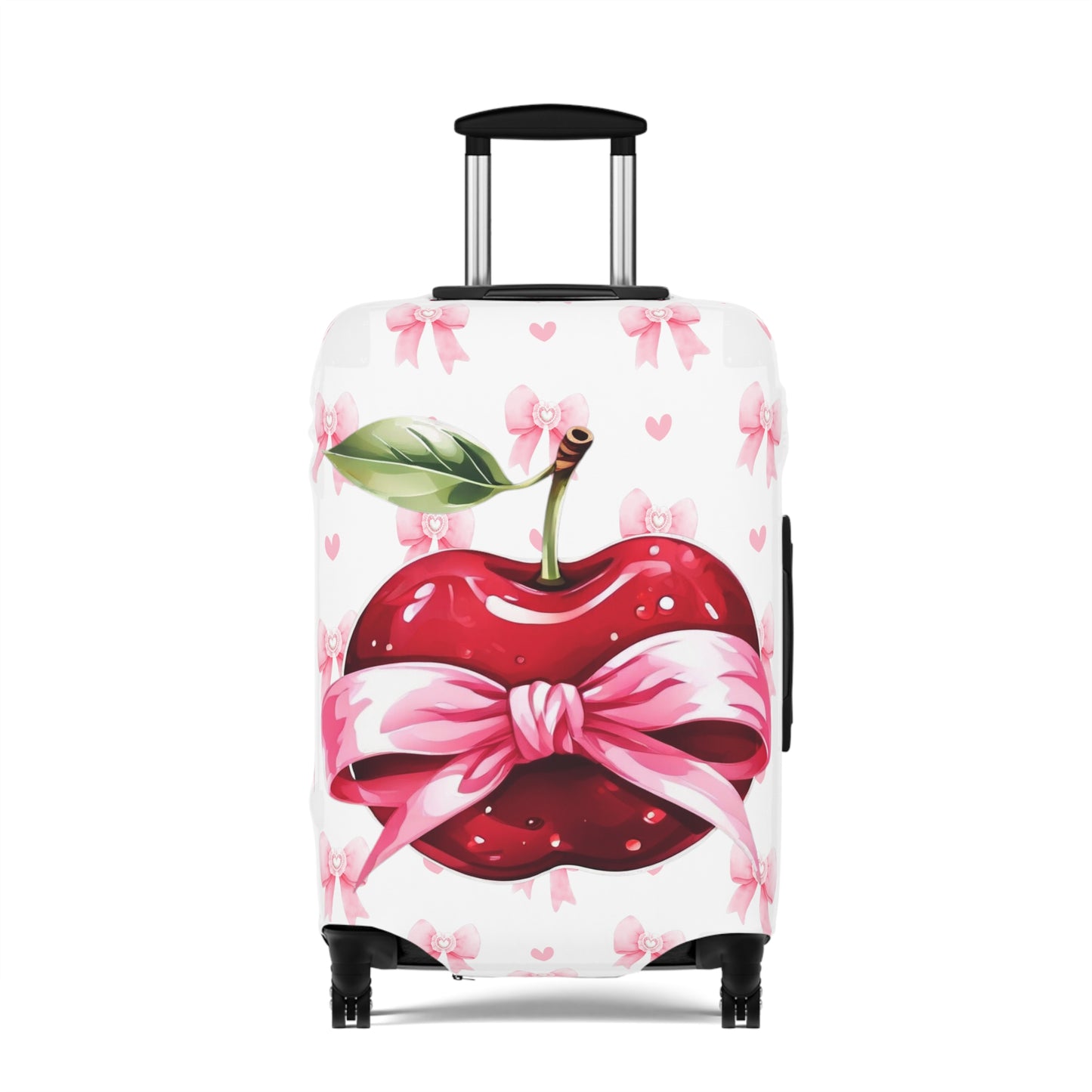 Luggage Cover, Rockabilly, Coquette, Pink Bows, Apple and Ribbon, awd-2528