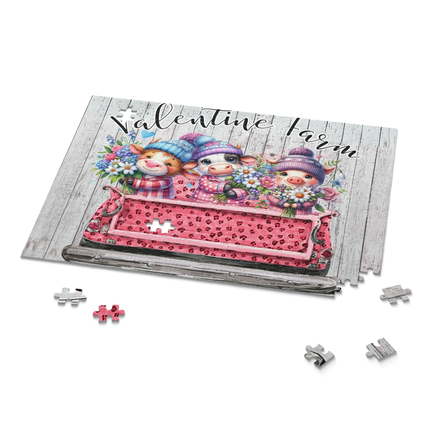 Personalised/Non-Personalised Puzzle, Valentine Farm (120, 252, 500-Piece)