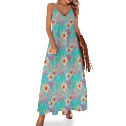 Floral Spaghetti Strap Ankle-Length Dress Long dress