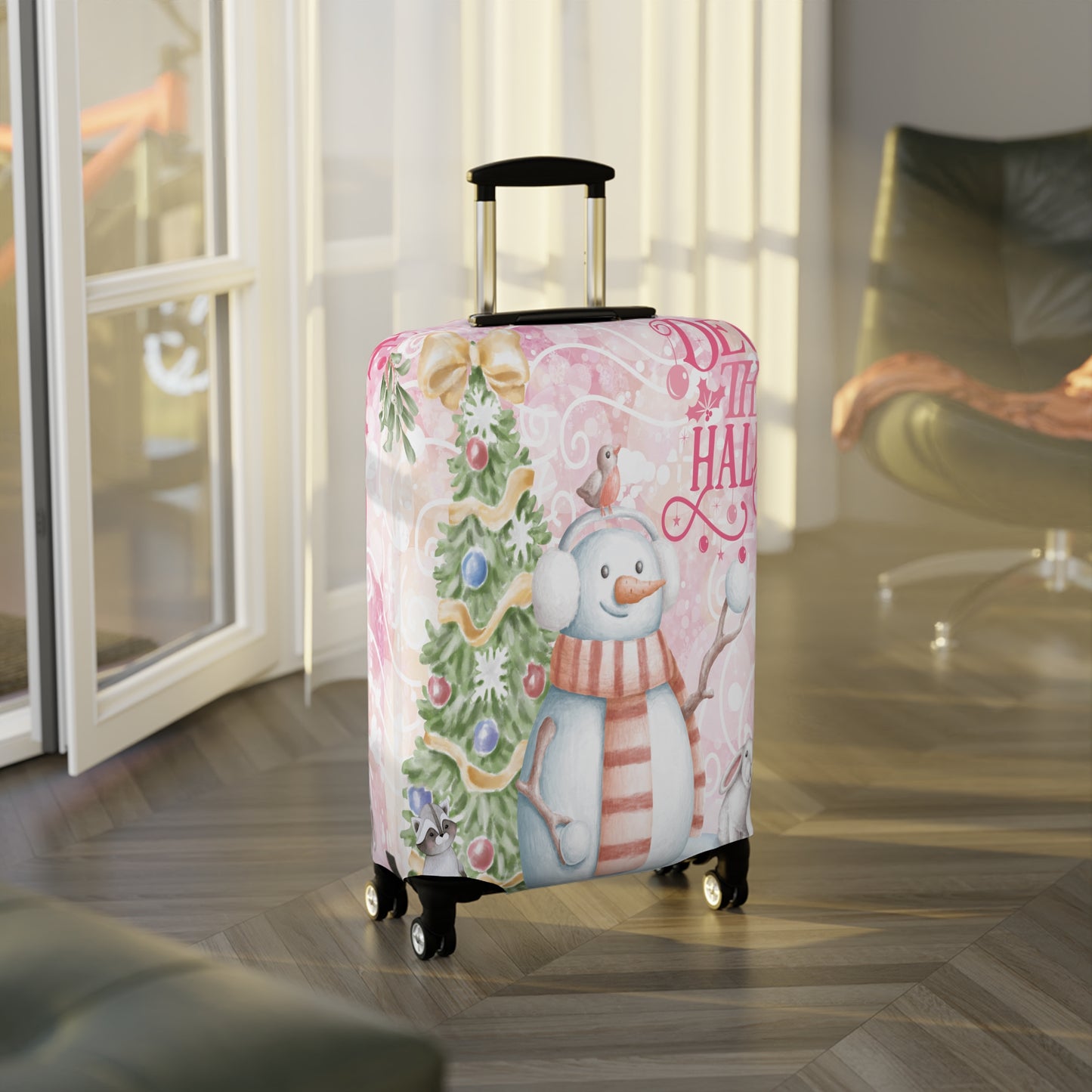 Luggage Cover, Christmas, Snowman, Deck the Halls, awd-049