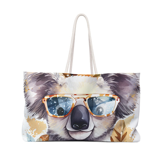 Personalised/Non-Personalised Weekender Bag, Koala, Large Weekender Bag, Beach Bag, Book Bag