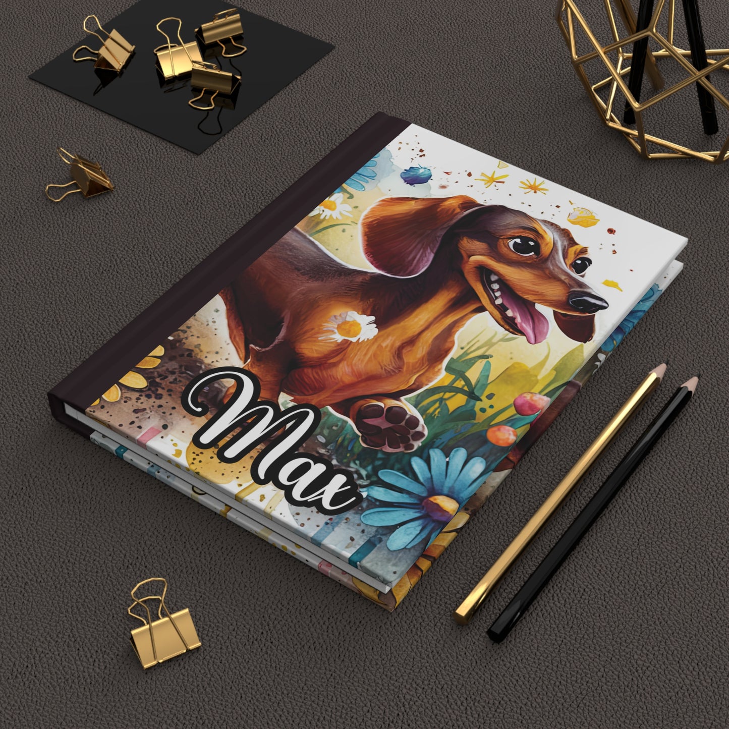 Personalised Hardcover Journal Matte, Dachshund, awd-1652