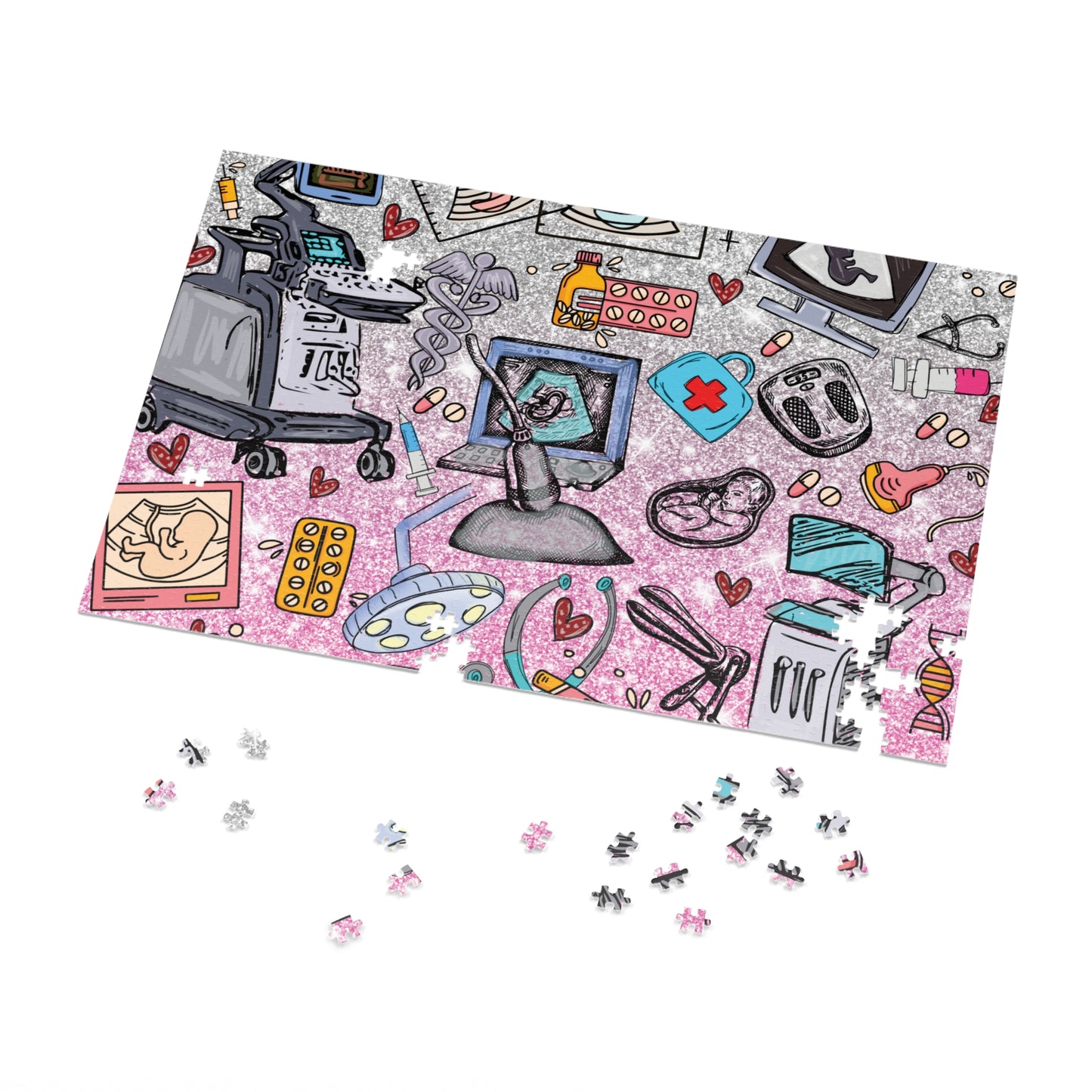 Jigsaw Puzzle, Ultrasound Tech, Personalised/Non-Personalised (30, 110, 252, 500,1000-Piece)