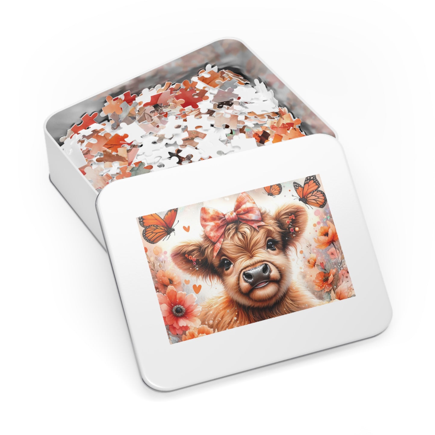 Jigsaw Puzzle, Highland Cow, Personalised/Non-Personalised (30, 110, 252, 500,1000-Piece)