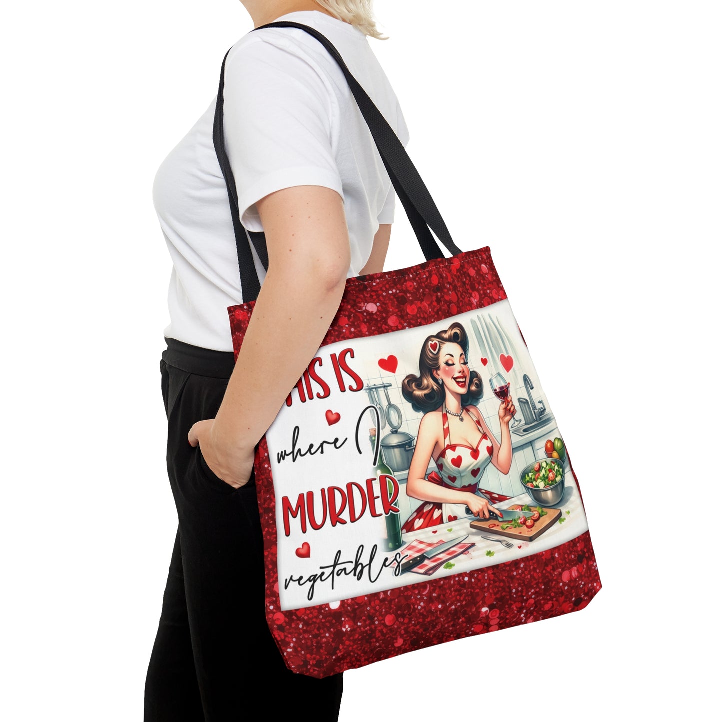 Tote Bag, Retro, This is where I murder Vegetables