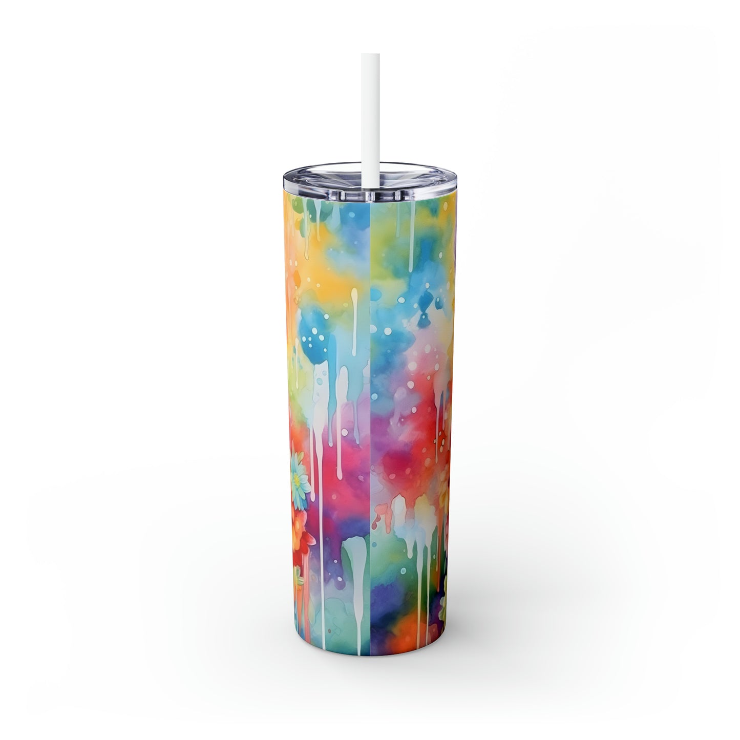 Skinny Tumbler with Straw, 20oz, Llama