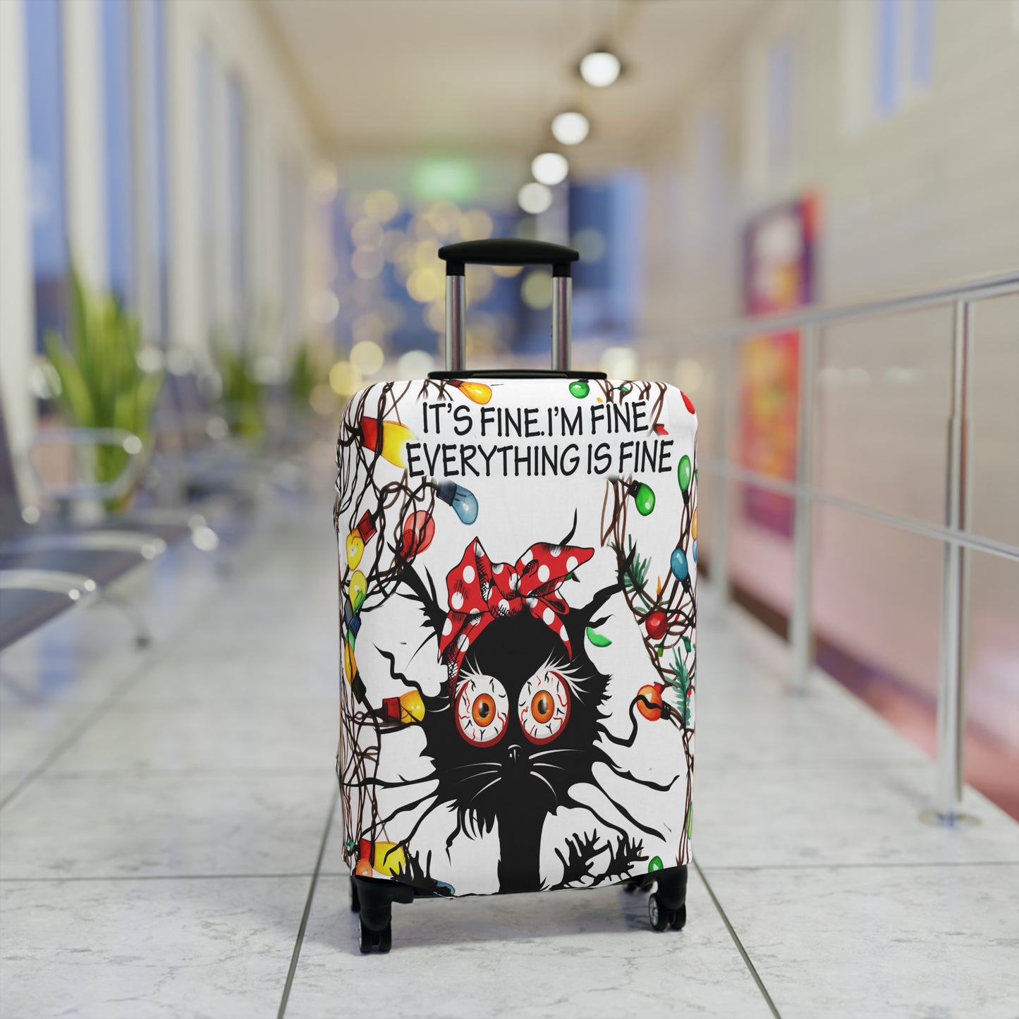 Luggage Cover, Cat I'm Fine everything is fine, awd-1164