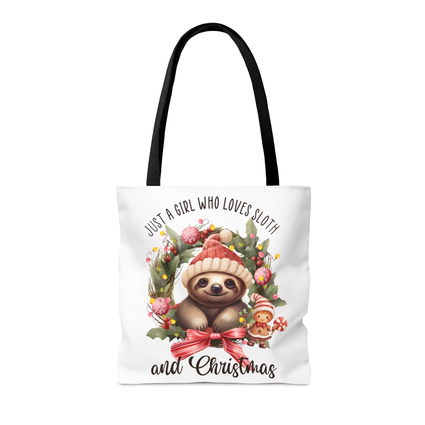 Tote Bag, Christmas, Sloth, Just a Girl Who Loves Sloths, Personalised/Non-Personalised Tote bag