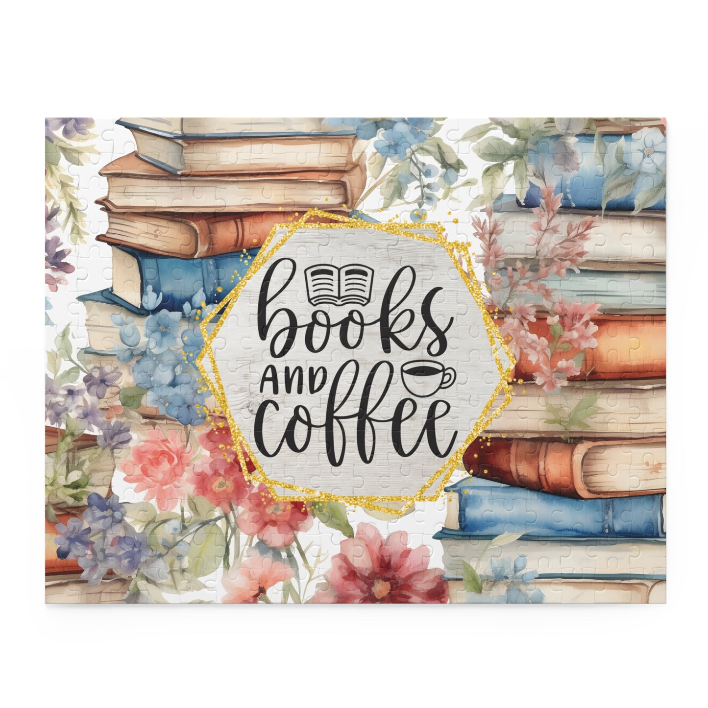 Personalised/Non-Personalised Puzzle, Books and Coffee (120, 252, 500-Piece)