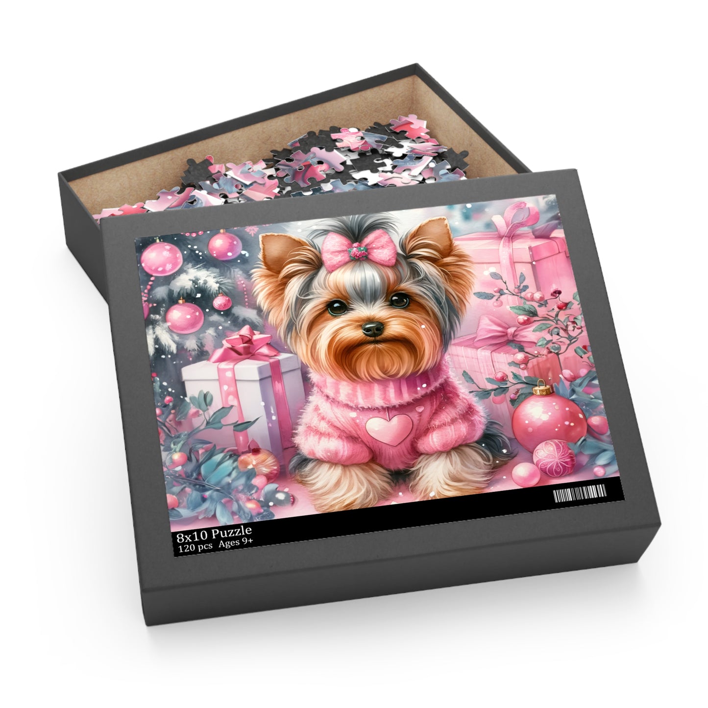 Personalised/Non-Personalised Puzzle, Christmas, Yorkshire Terrier (120, 252, 500-Piece)