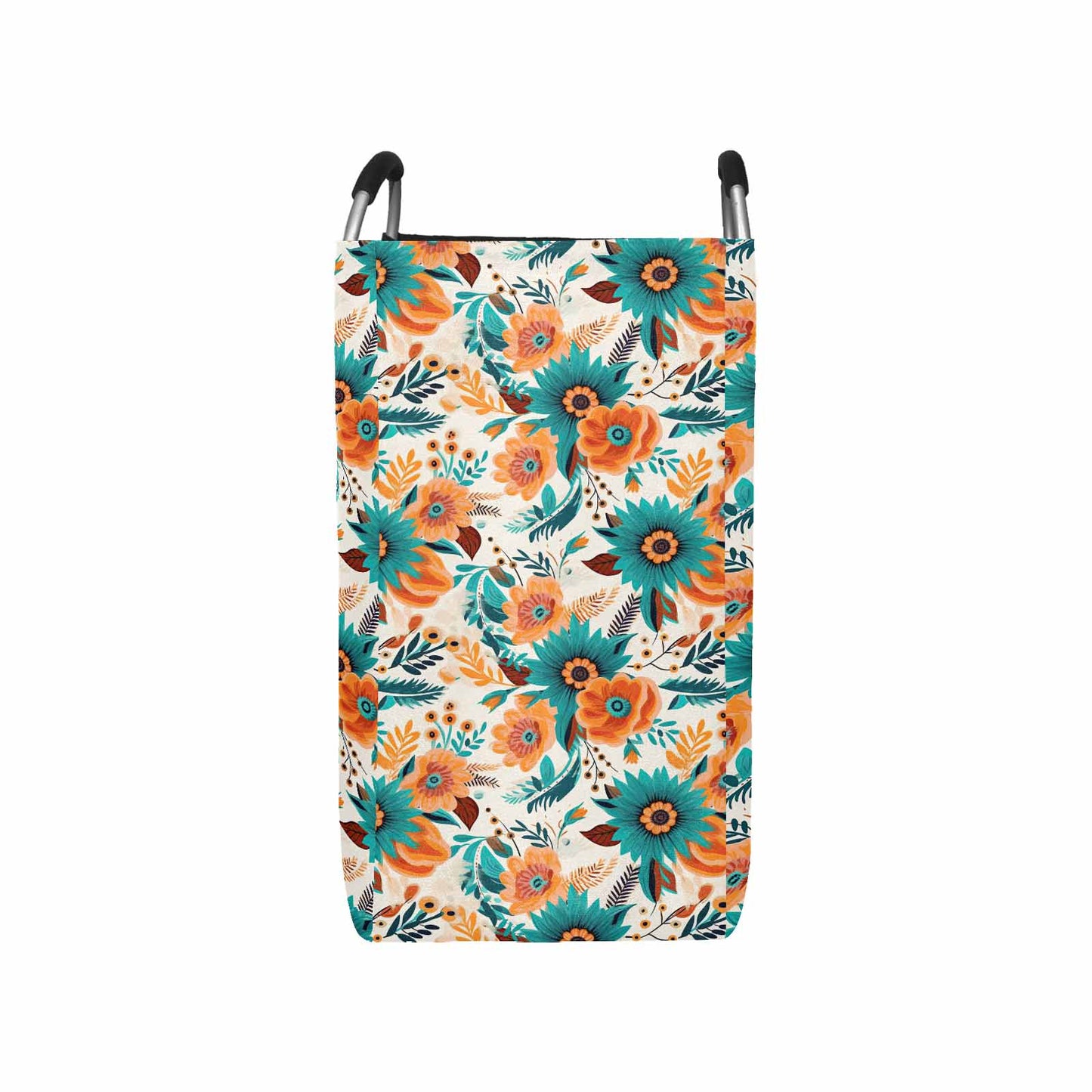 Boho Retro Floral  Square Laundry Basket