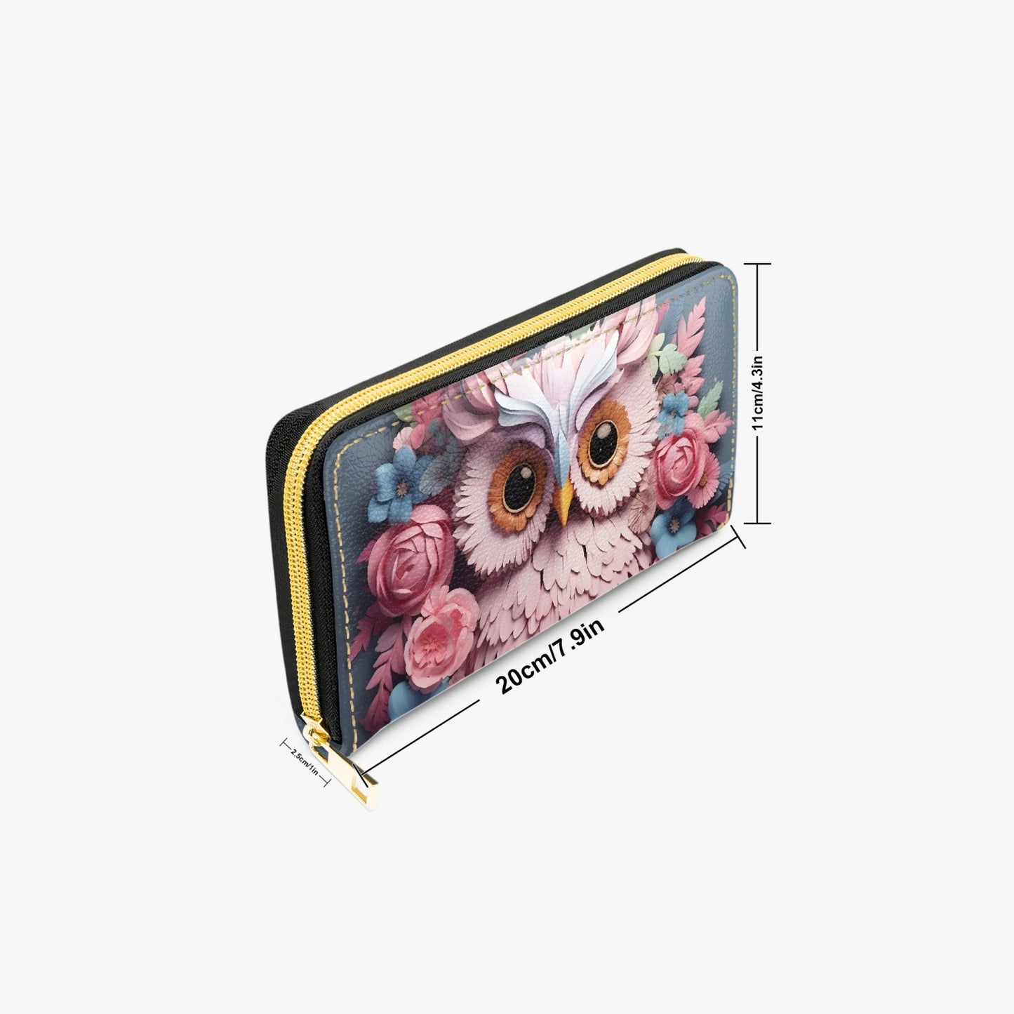 Long Type Zipper Purse - Owl