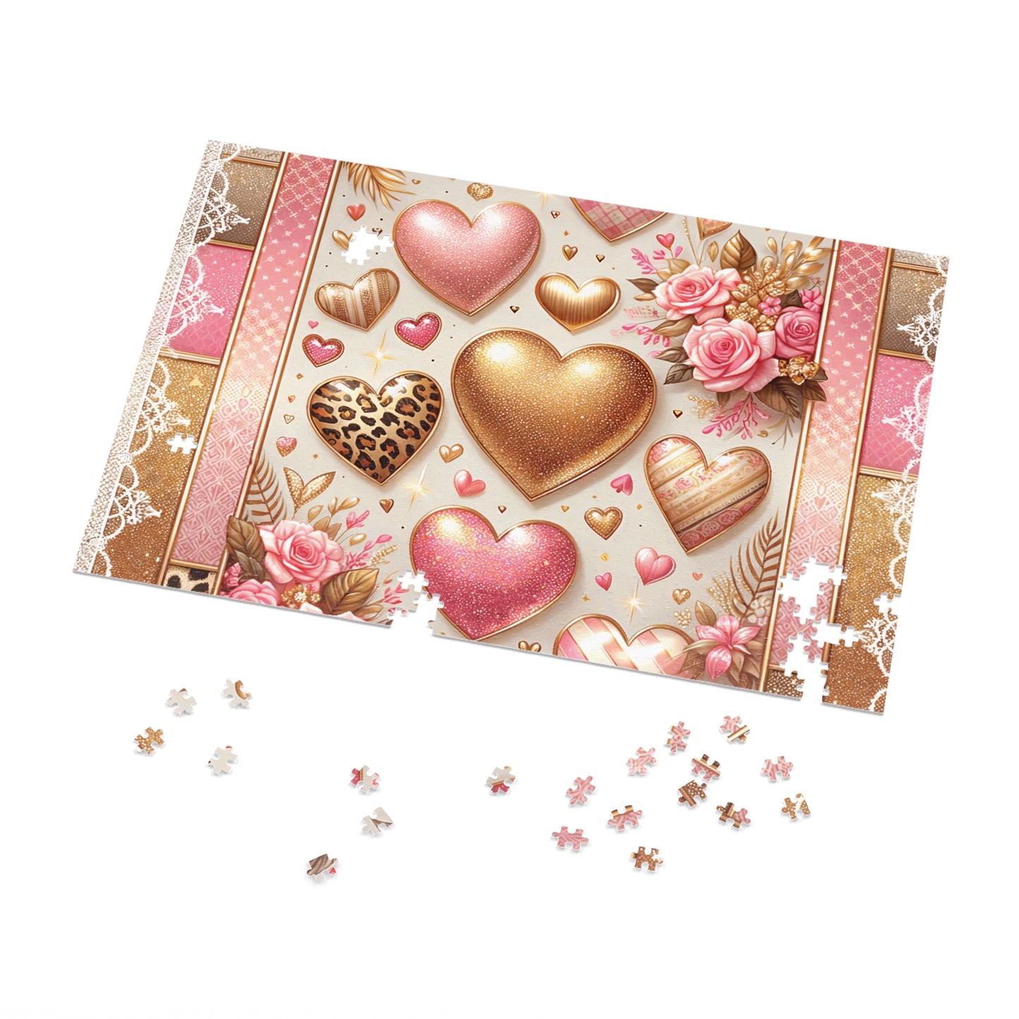 Jigsaw Puzzle, Hearts, Personalised/Non-Personalised (30, 110, 252, 500,1000-Piece)