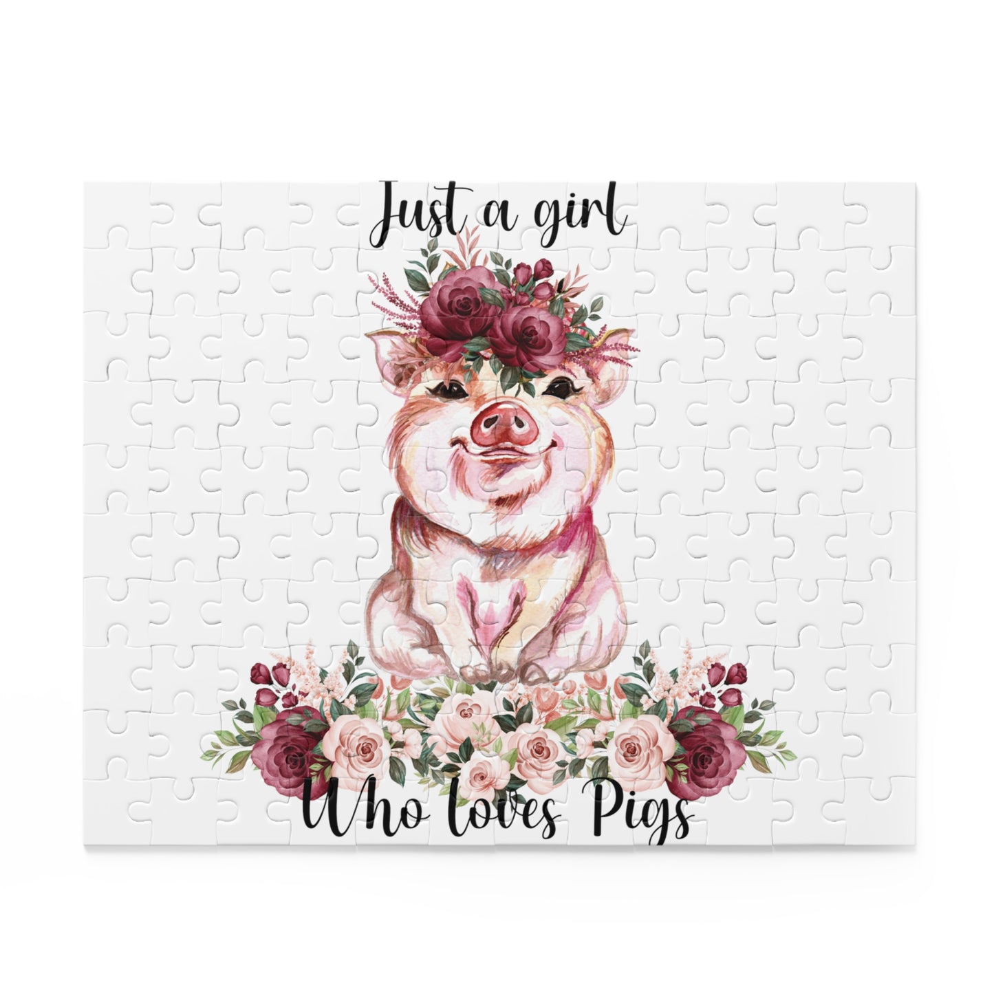 Personalised/Non-Personalised Puzzle, Just a Girl Who Loves Pigs (120, 252, 500-Piece)