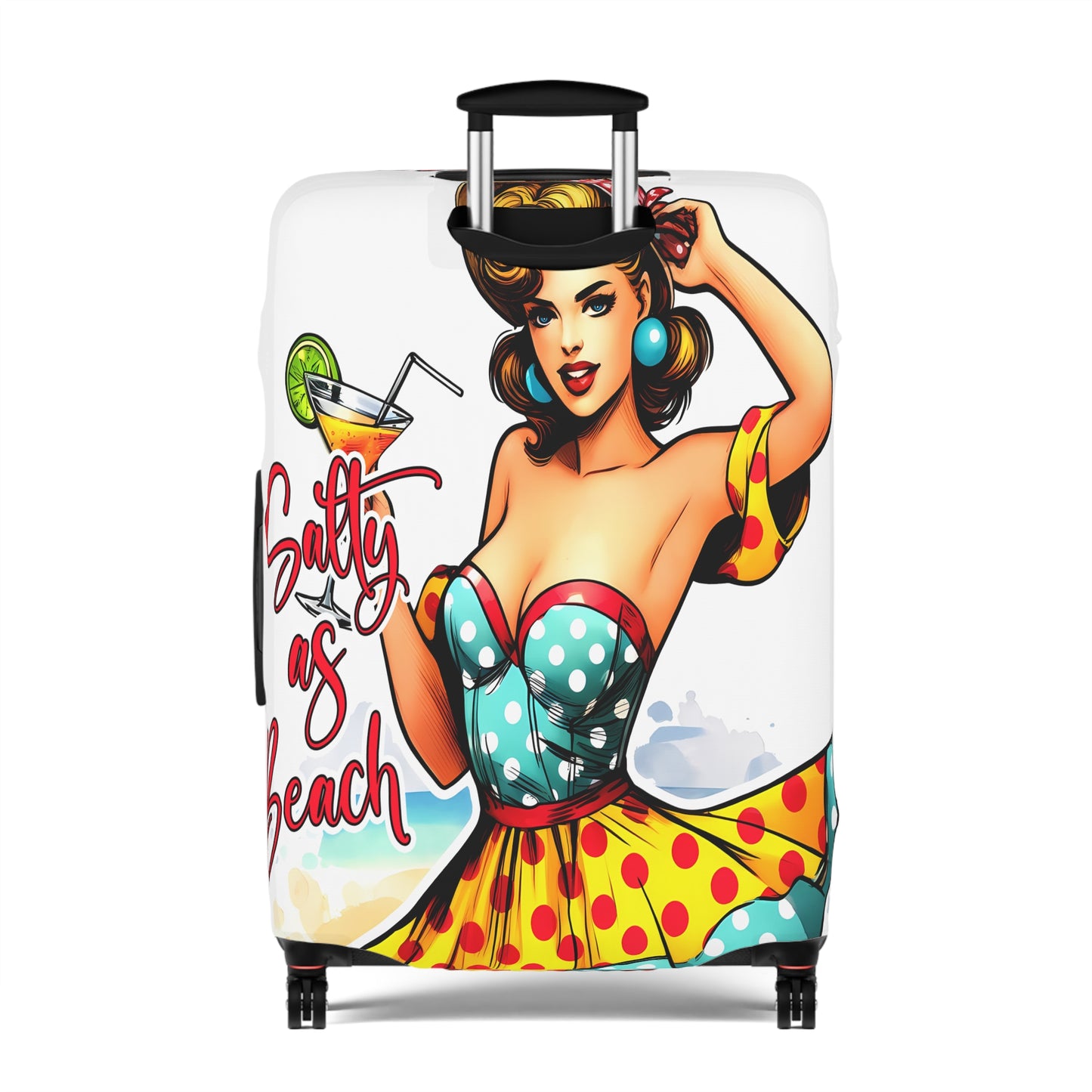 Luggage Cover, Retro Girl, Salty as Beach, awd-3001