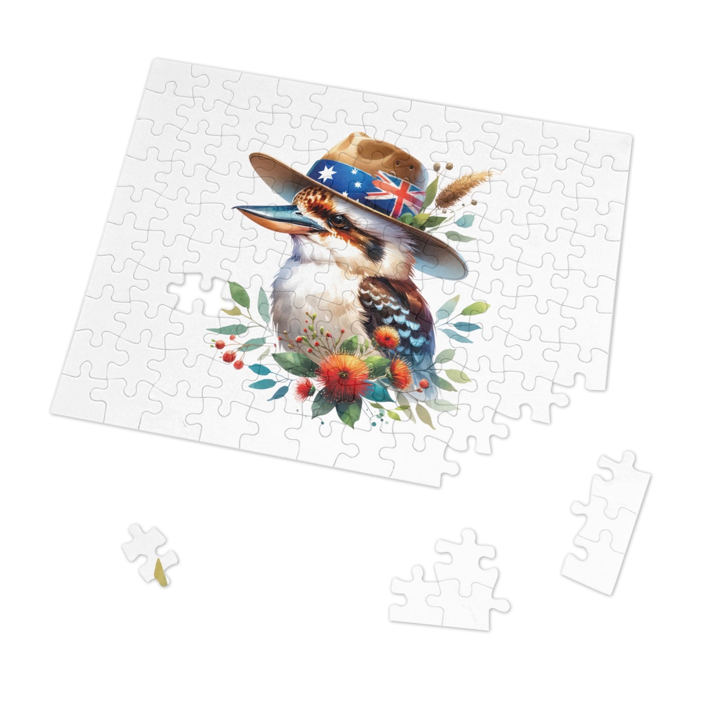 Jigsaw Puzzle in Tin, Australian Animals, Kookaburra, Personalised/Non-Personalised, awd-1338 (30, 110, 252, 500,1000-Piece)