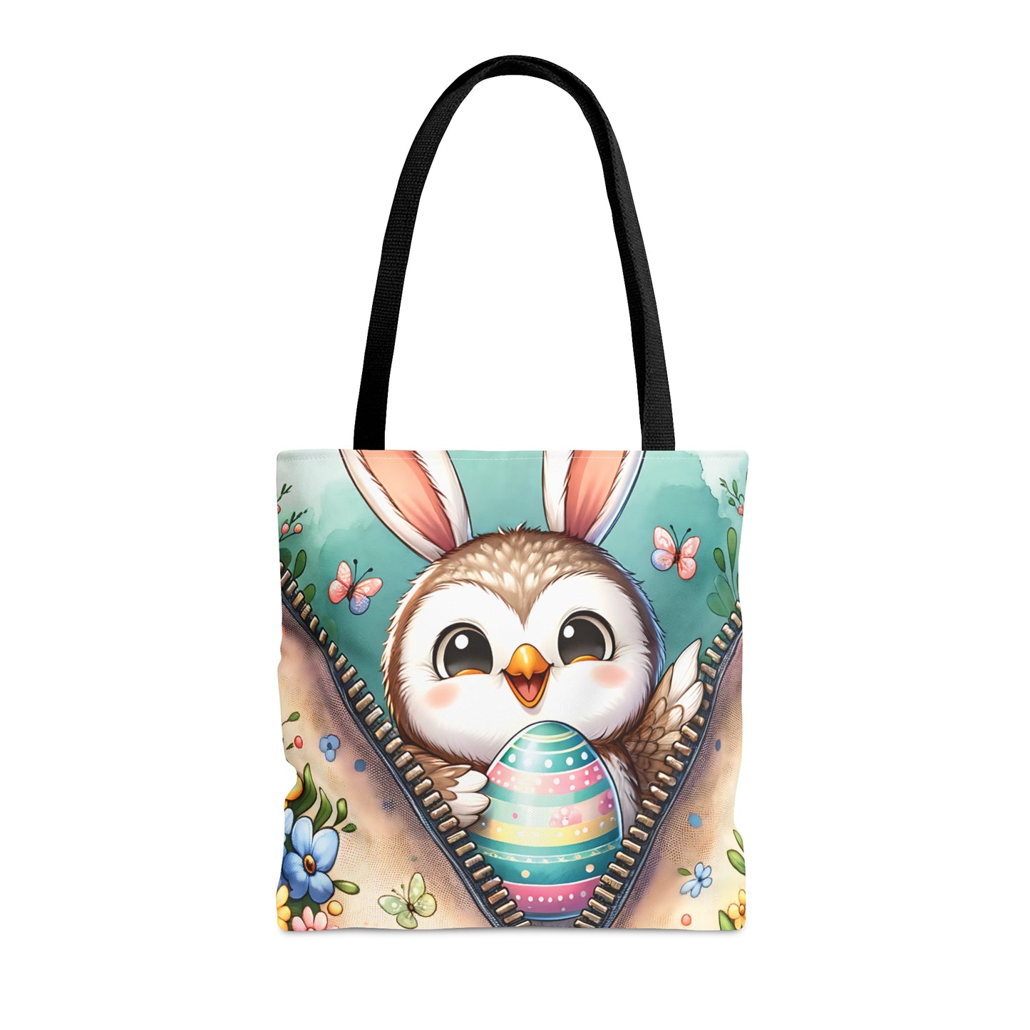 Tote Bag, Easter, Cute Owl with Bunny Ears, Personalised/Non-Personalised Tote bag