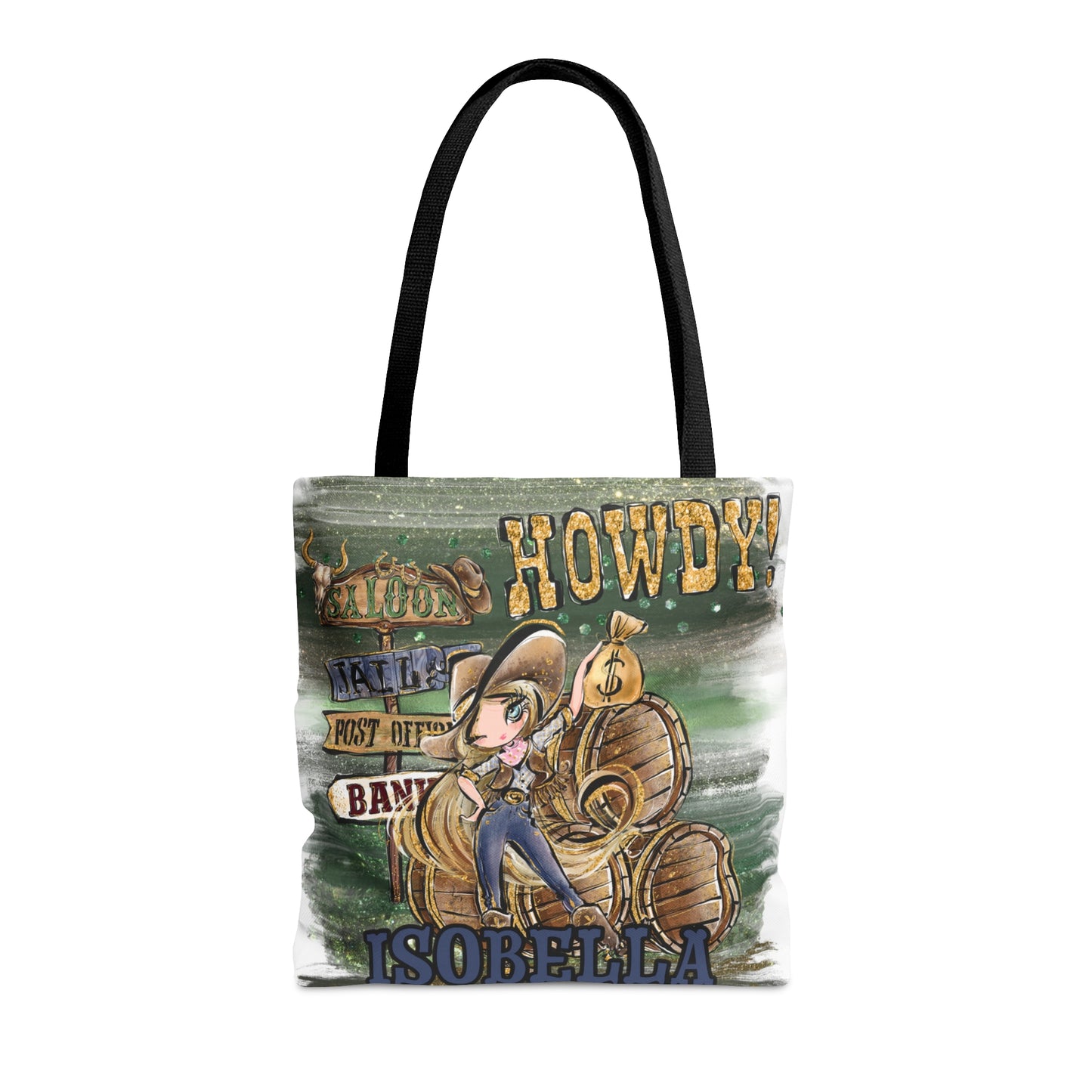 Personalised Tote Bag, Howdy, Blonde Hair Blue Eyes, Tote bag